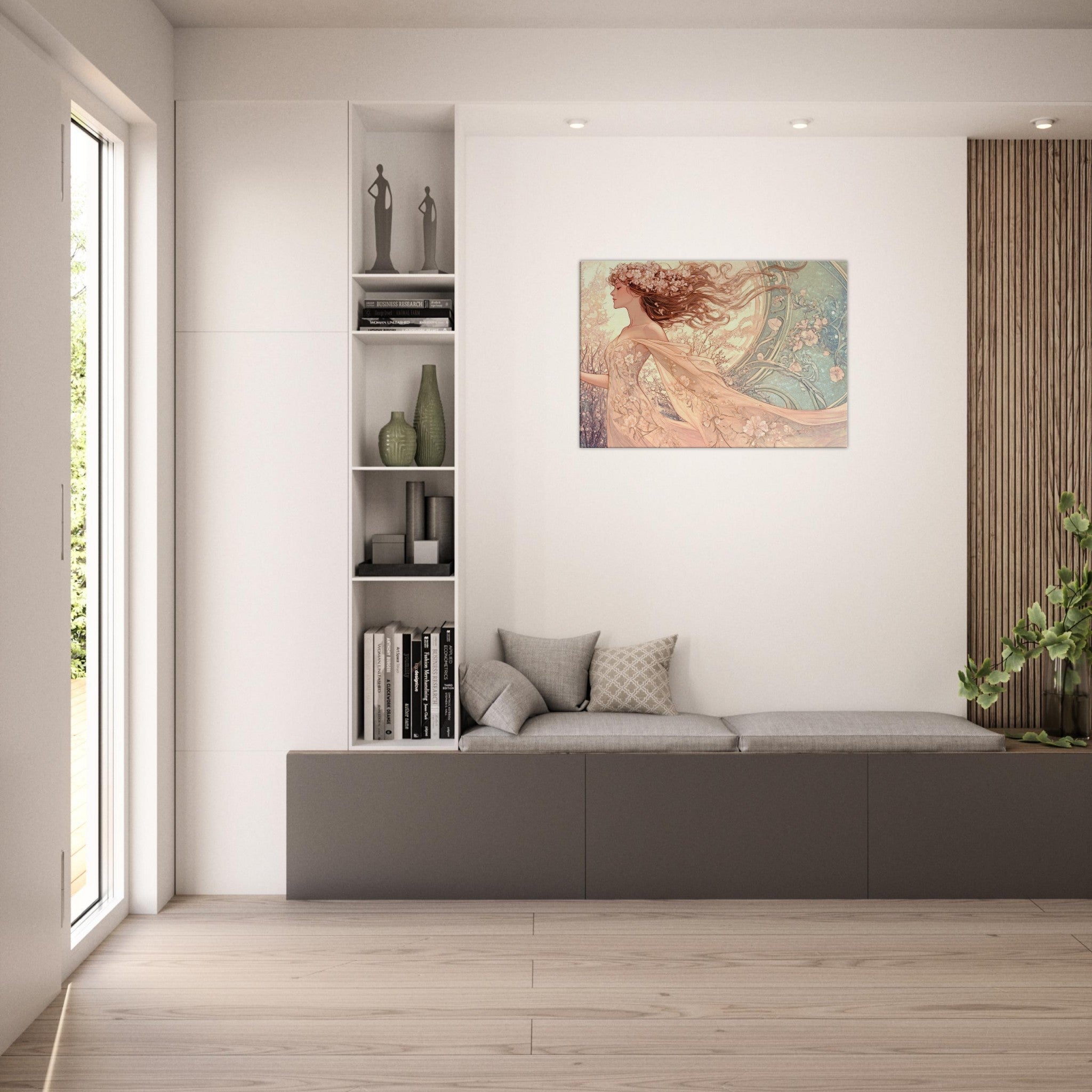 Canvas Landscape - Art Nouveau Enchanted Garden An Art Nouveau inst 6 - Shop Ai Art WebShop - Digital Art online Store