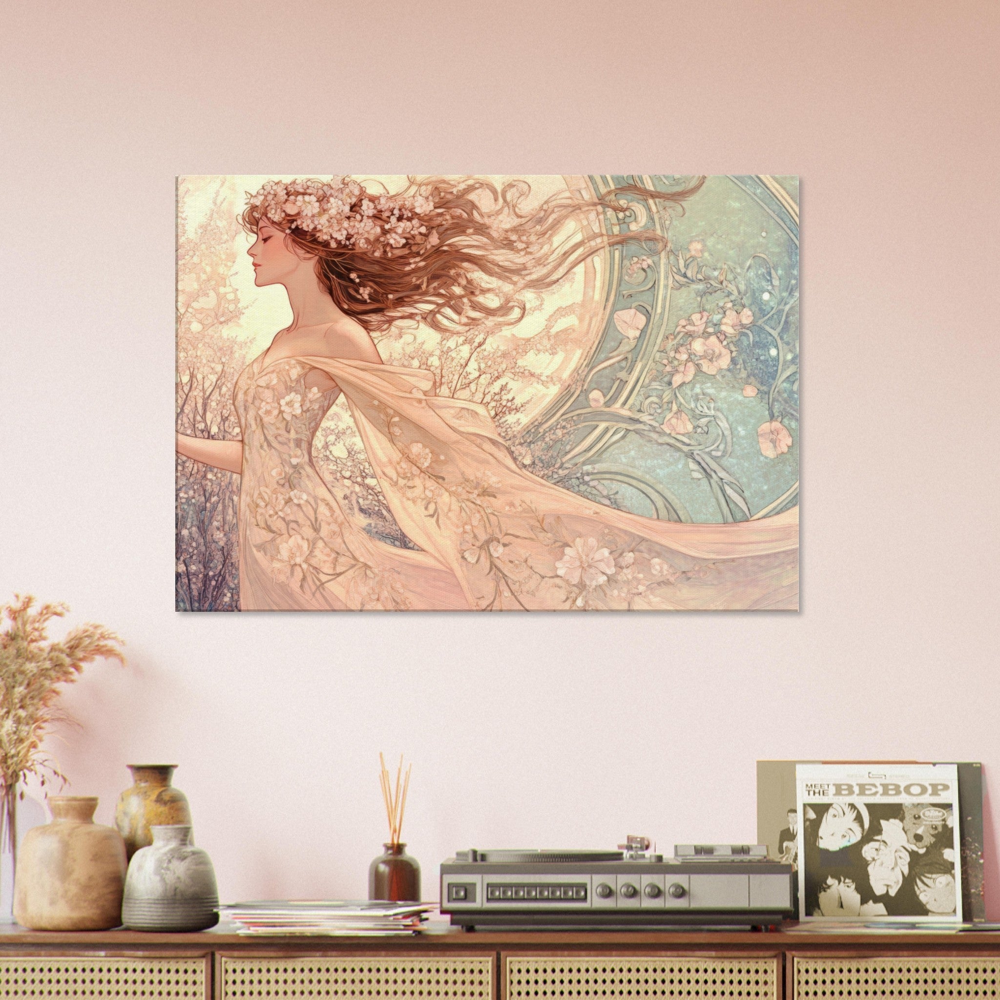 Canvas Landscape - Art Nouveau Enchanted Garden An Art Nouveau inst 6 - Shop Ai Art WebShop - Digital Art online Store