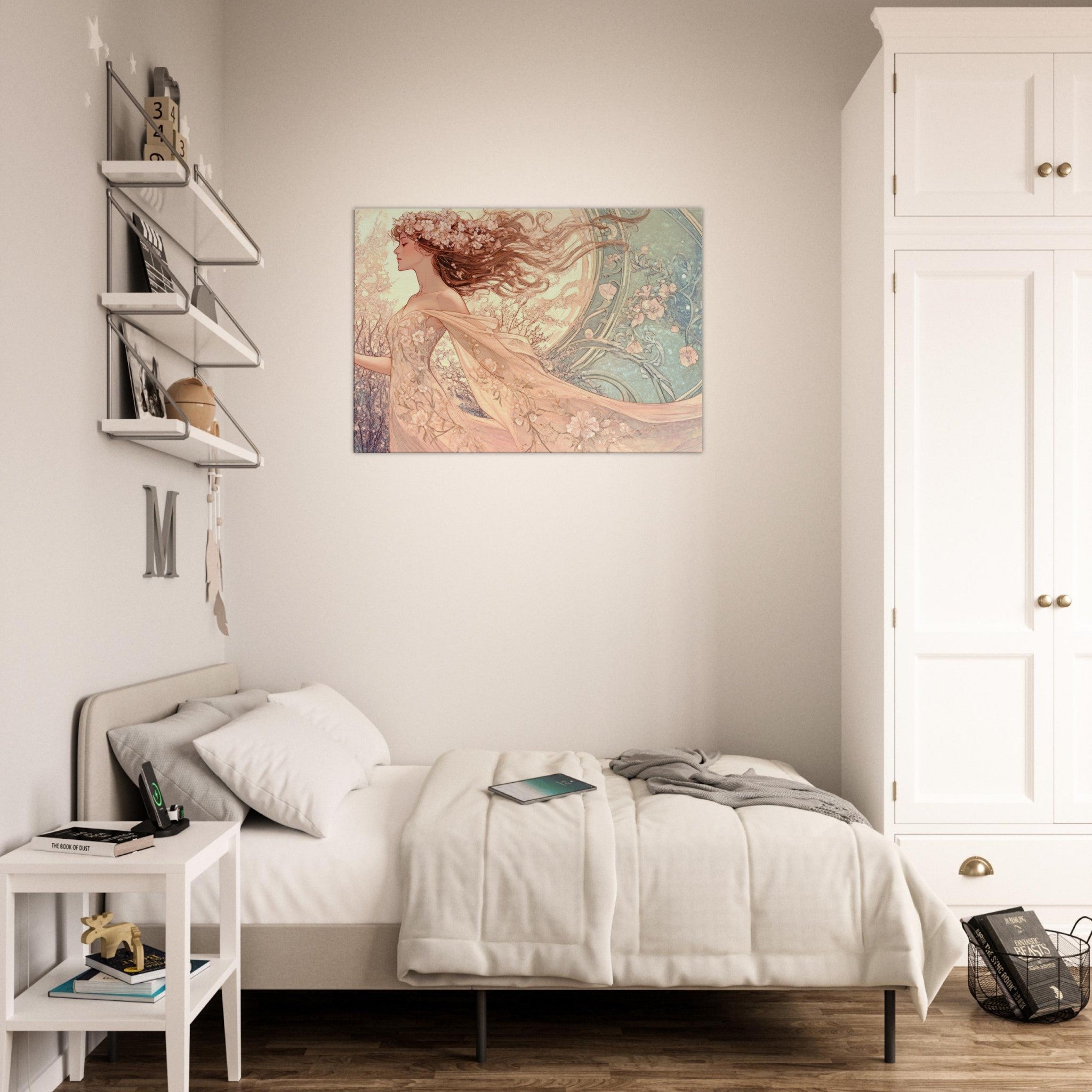 Canvas Landscape - Art Nouveau Enchanted Garden An Art Nouveau inst 6 - Shop Ai Art WebShop - Digital Art online Store