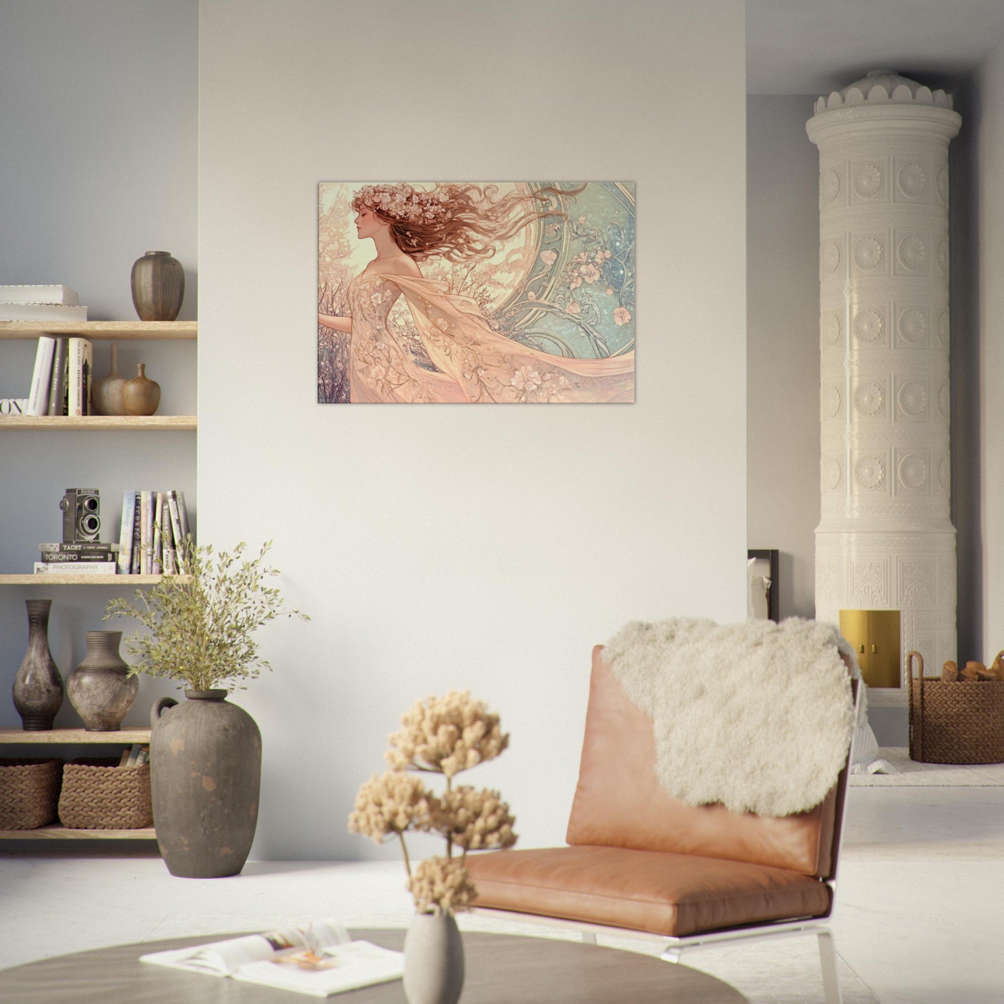 Canvas Landscape - Art Nouveau Enchanted Garden An Art Nouveau inst 6 - Shop Ai Art WebShop - Digital Art online Store