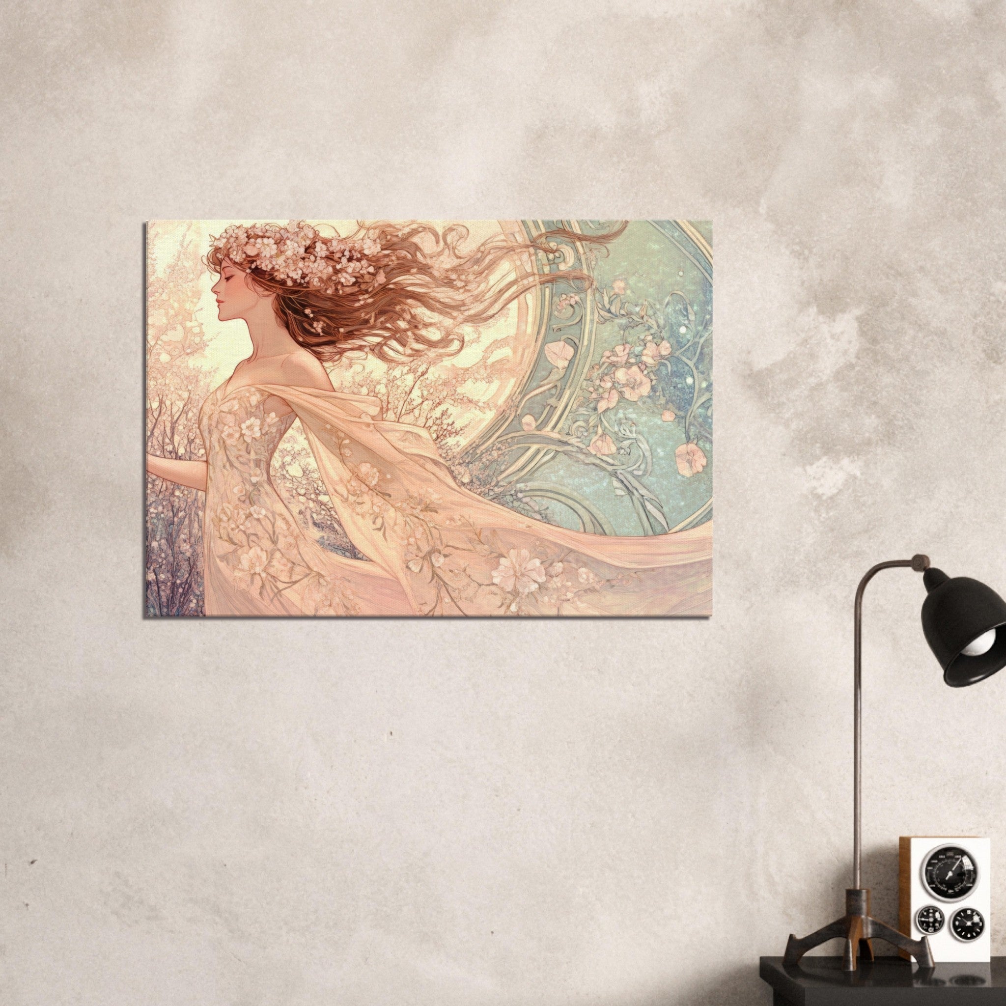 Canvas Landscape - Art Nouveau Enchanted Garden An Art Nouveau inst 6 - Shop Ai Art WebShop - Digital Art online Store