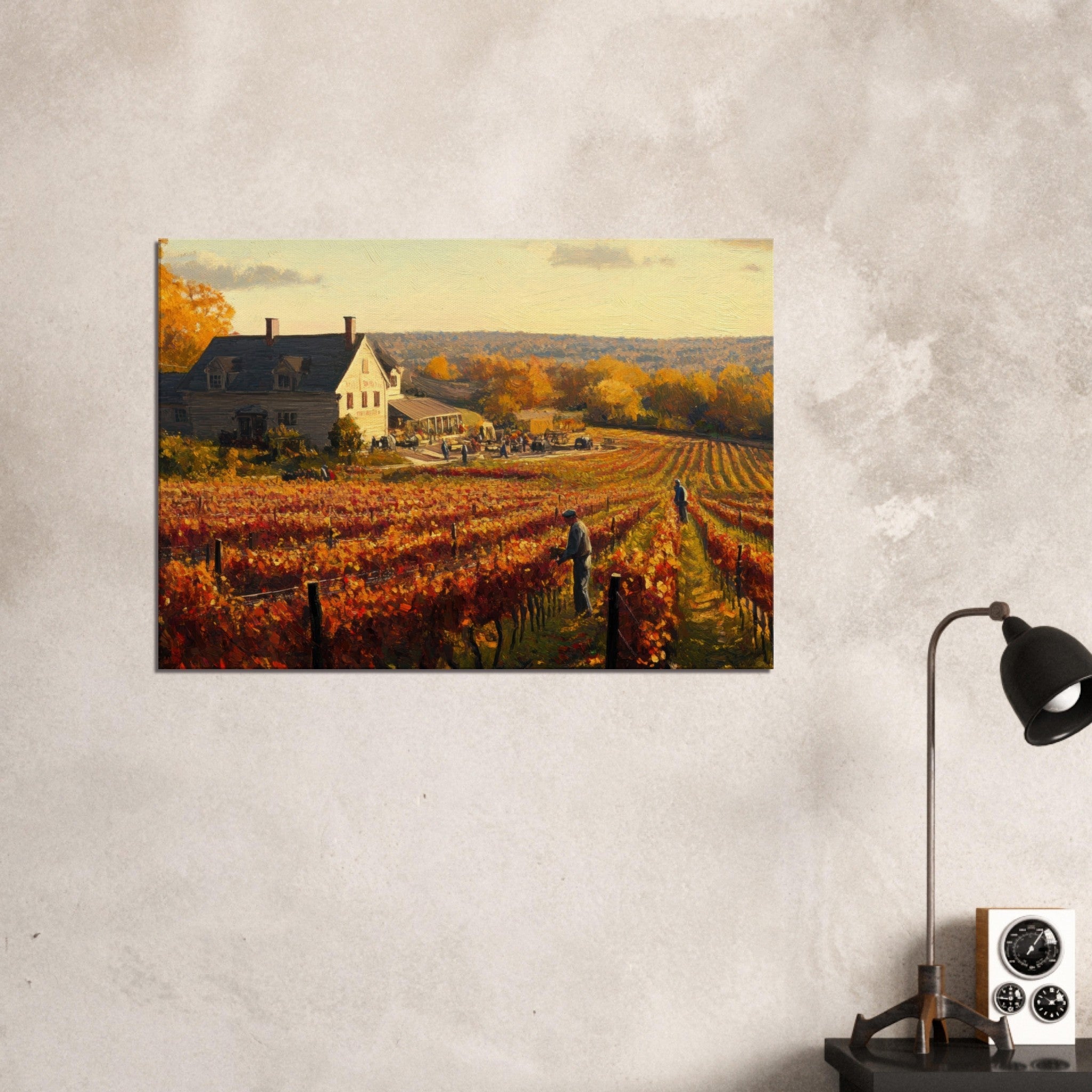Canvas Landscape - Autumn Vineyard Harvest A picturesque vineyards 3 - Shop Ai Art WebShop - Digital Art online Store