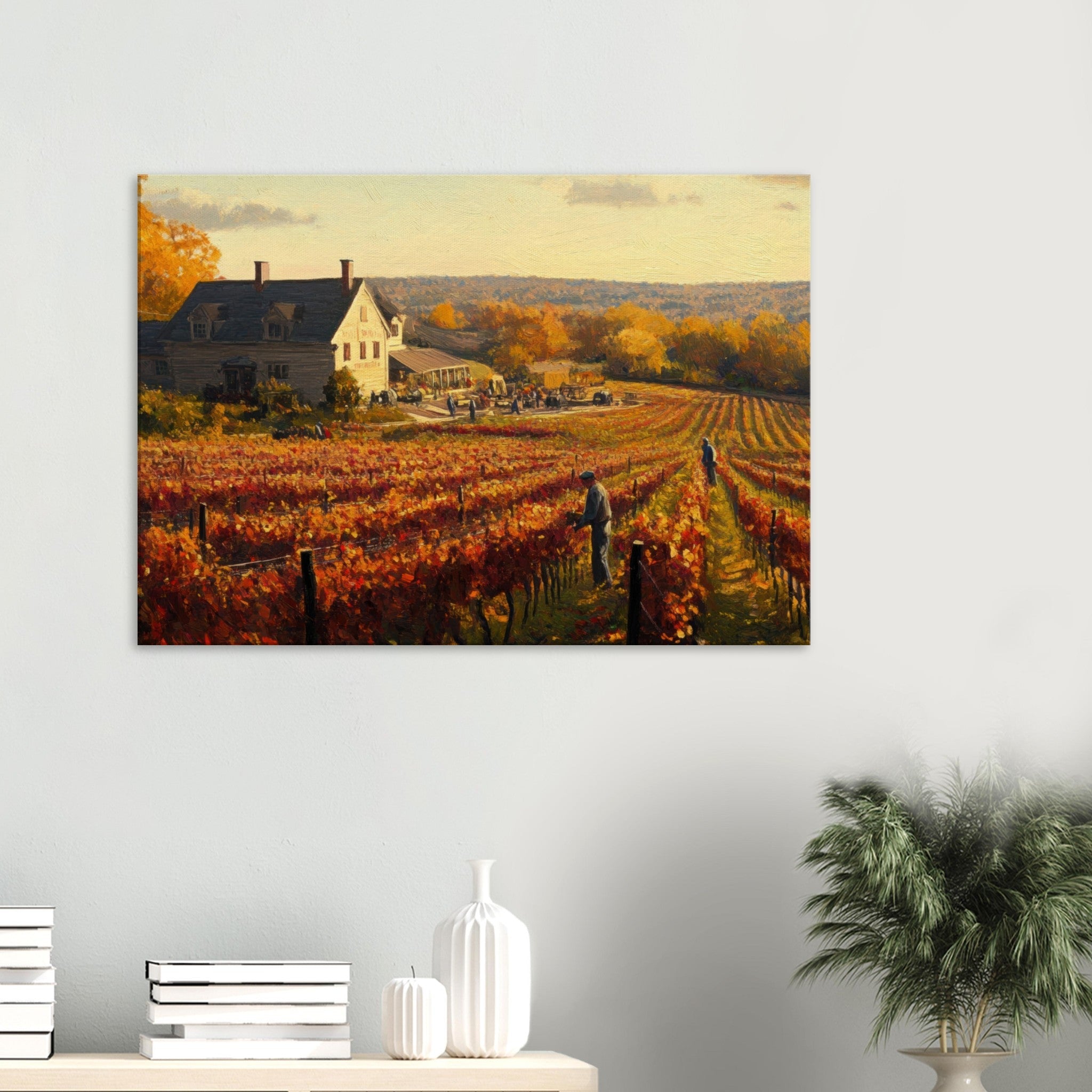 Canvas Landscape - Autumn Vineyard Harvest A picturesque vineyards 3 - Shop Ai Art WebShop - Digital Art online Store