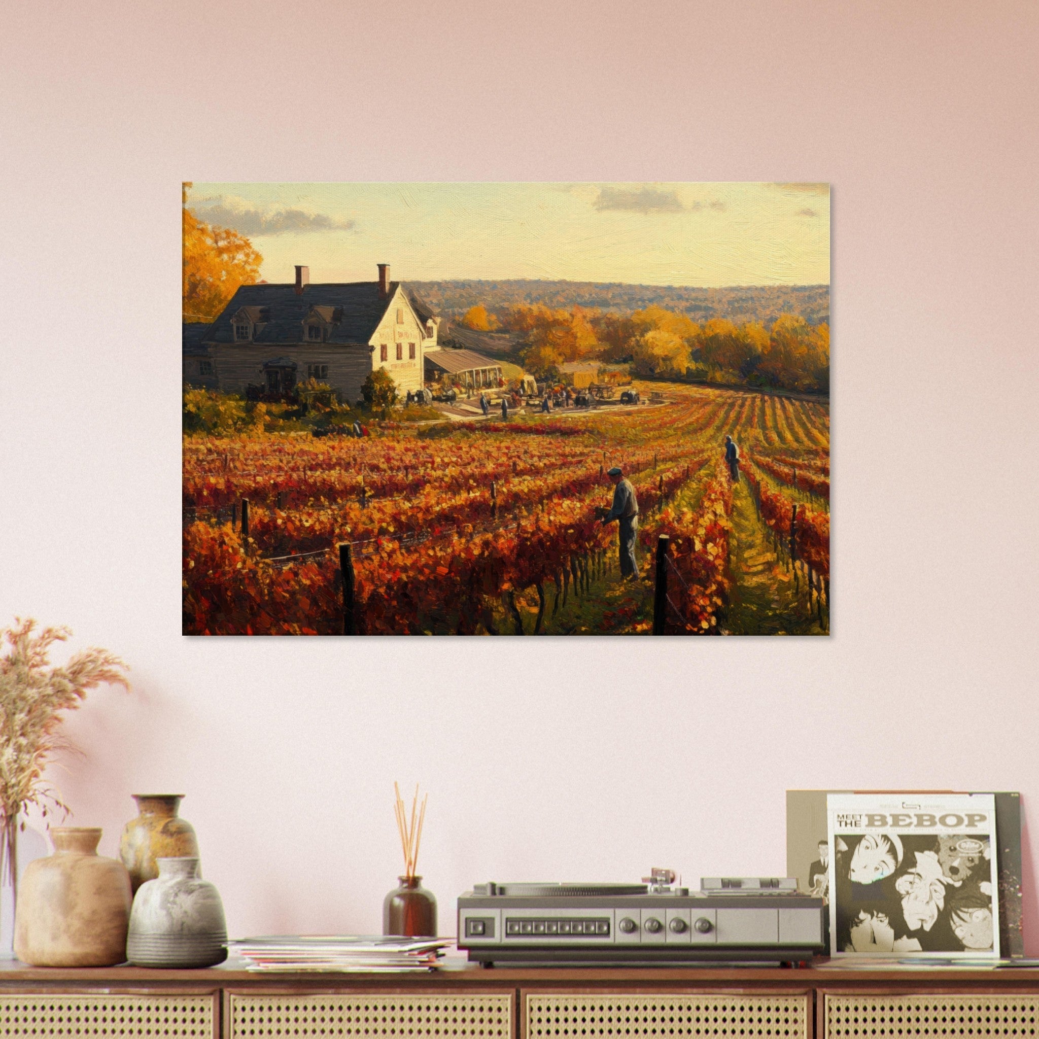 Canvas Landscape - Autumn Vineyard Harvest A picturesque vineyards 3 - Shop Ai Art WebShop - Digital Art online Store