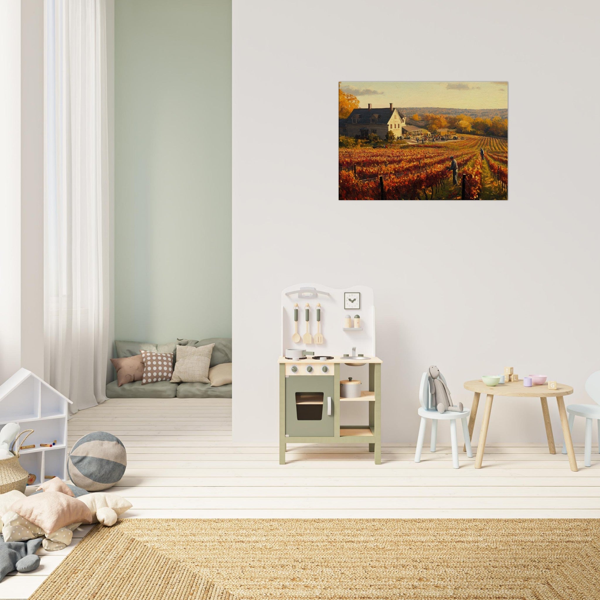 Canvas Landscape - Autumn Vineyard Harvest A picturesque vineyards 3 - Shop Ai Art WebShop - Digital Art online Store