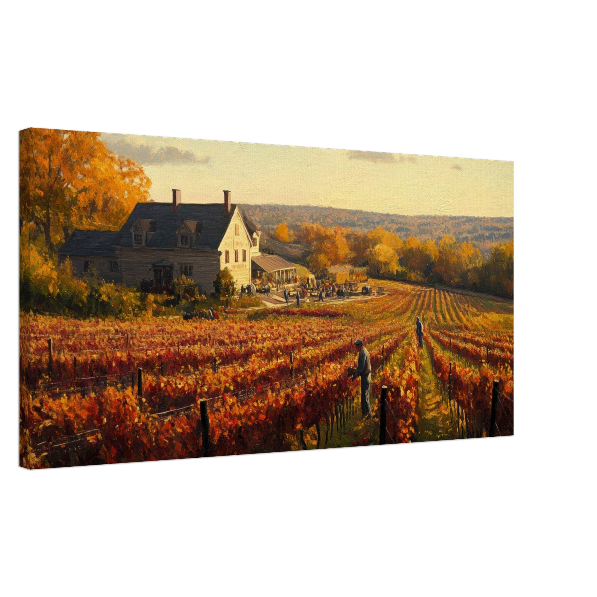 Canvas Landscape - Autumn Vineyard Harvest A picturesque vineyards 3 - Shop Ai Art WebShop - Digital Art online Store