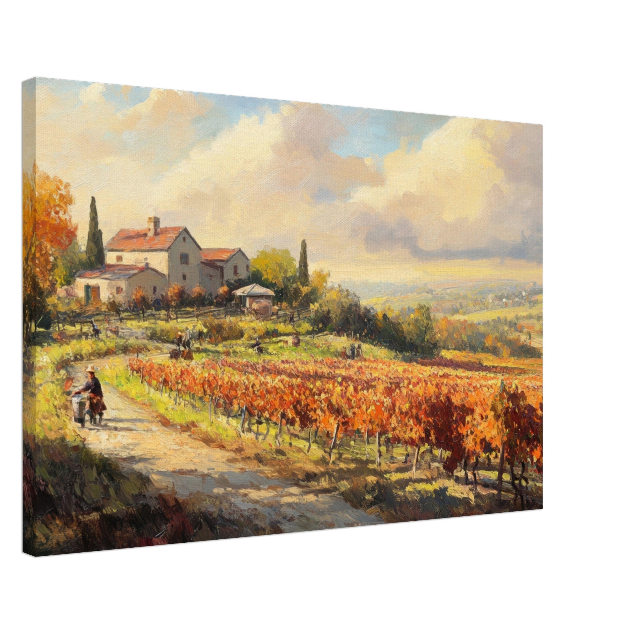 Canvas Landscape - Autumn Vineyard Harvest A picturesque vineyards 4 - Shop Ai Art WebShop - Digital Art online Store