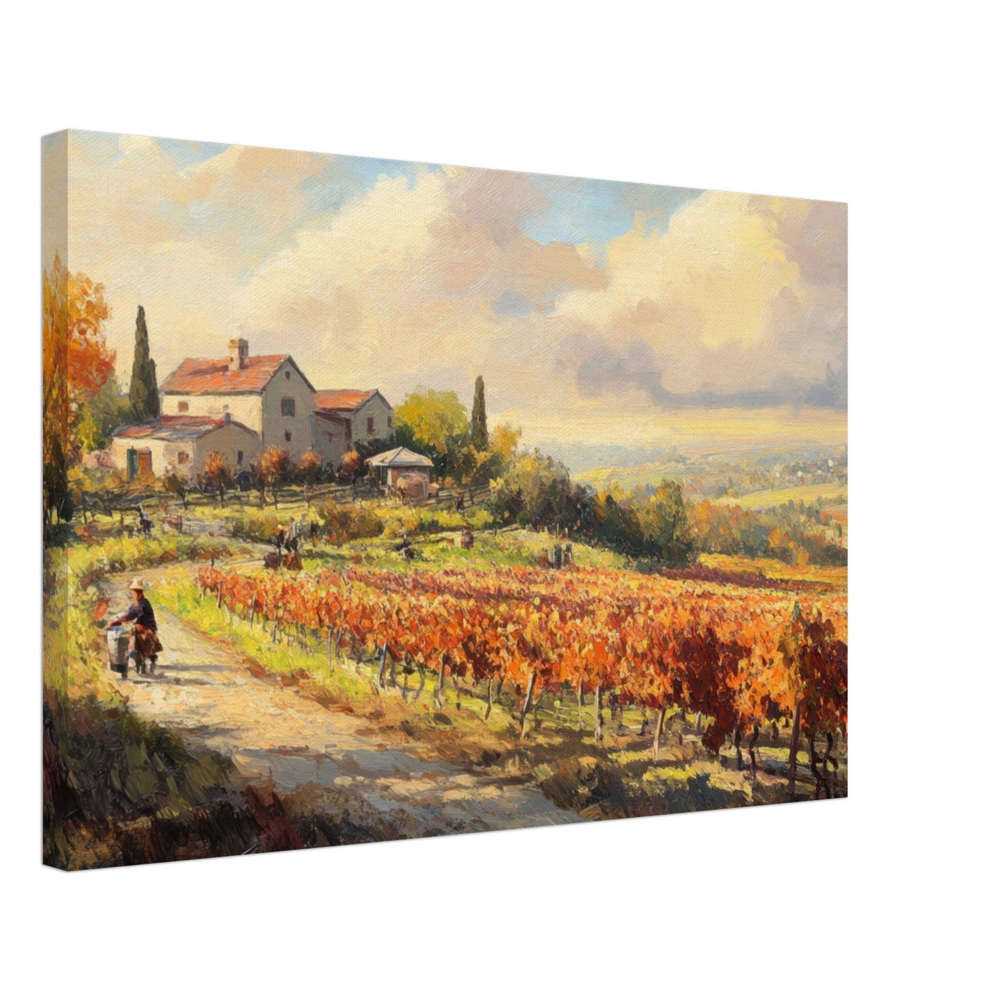 Canvas Landscape - Autumn Vineyard Harvest A picturesque vineyards 4 - Shop Ai Art WebShop - Digital Art online Store