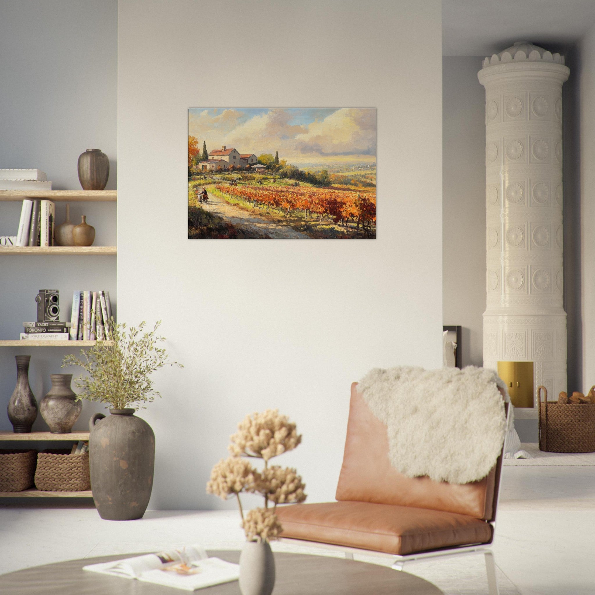 Canvas Landscape - Autumn Vineyard Harvest A picturesque vineyards 4 - Shop Ai Art WebShop - Digital Art online Store