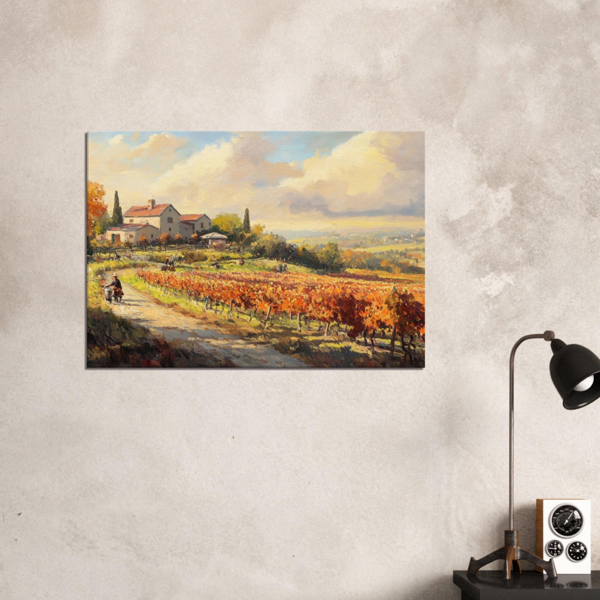 Canvas Landscape - Autumn Vineyard Harvest A picturesque vineyards 4 - Shop Ai Art WebShop - Digital Art online Store