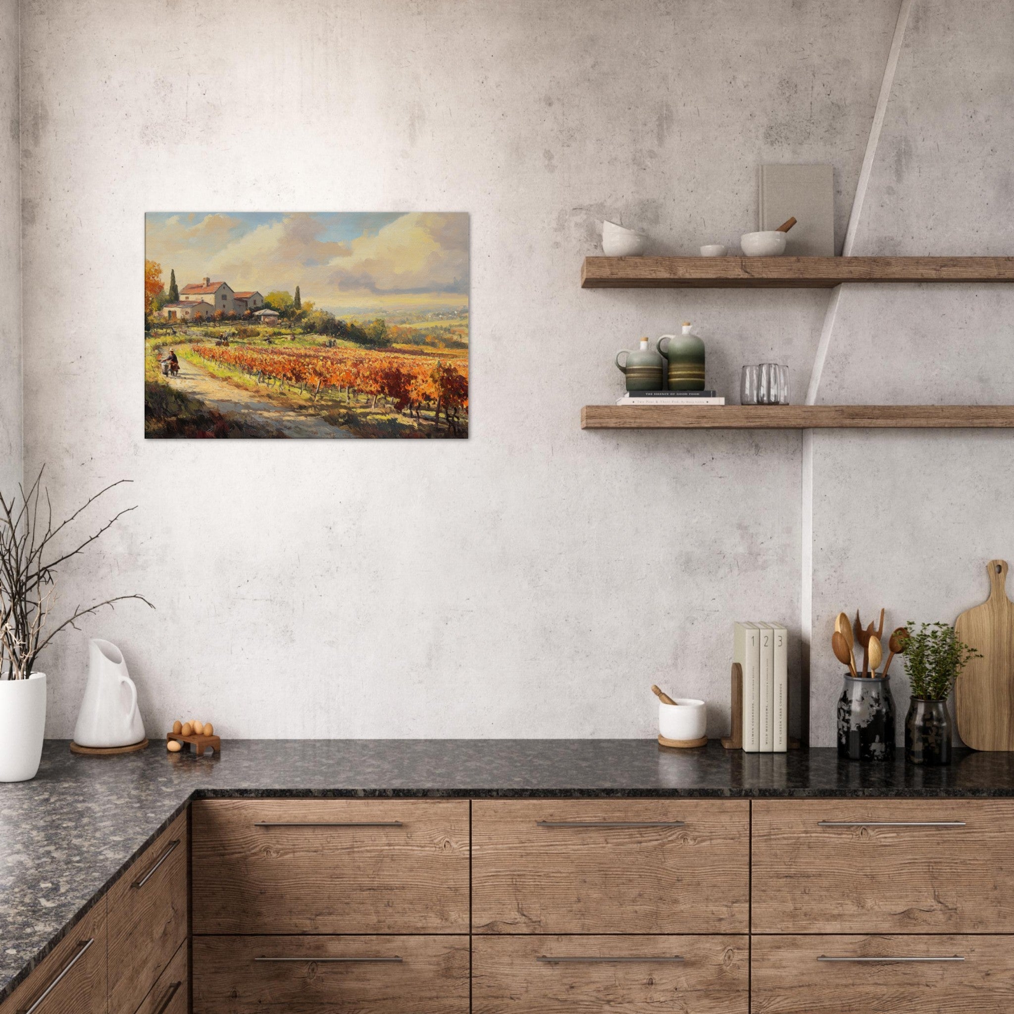 Canvas Landscape - Autumn Vineyard Harvest A picturesque vineyards 4 - Shop Ai Art WebShop - Digital Art online Store
