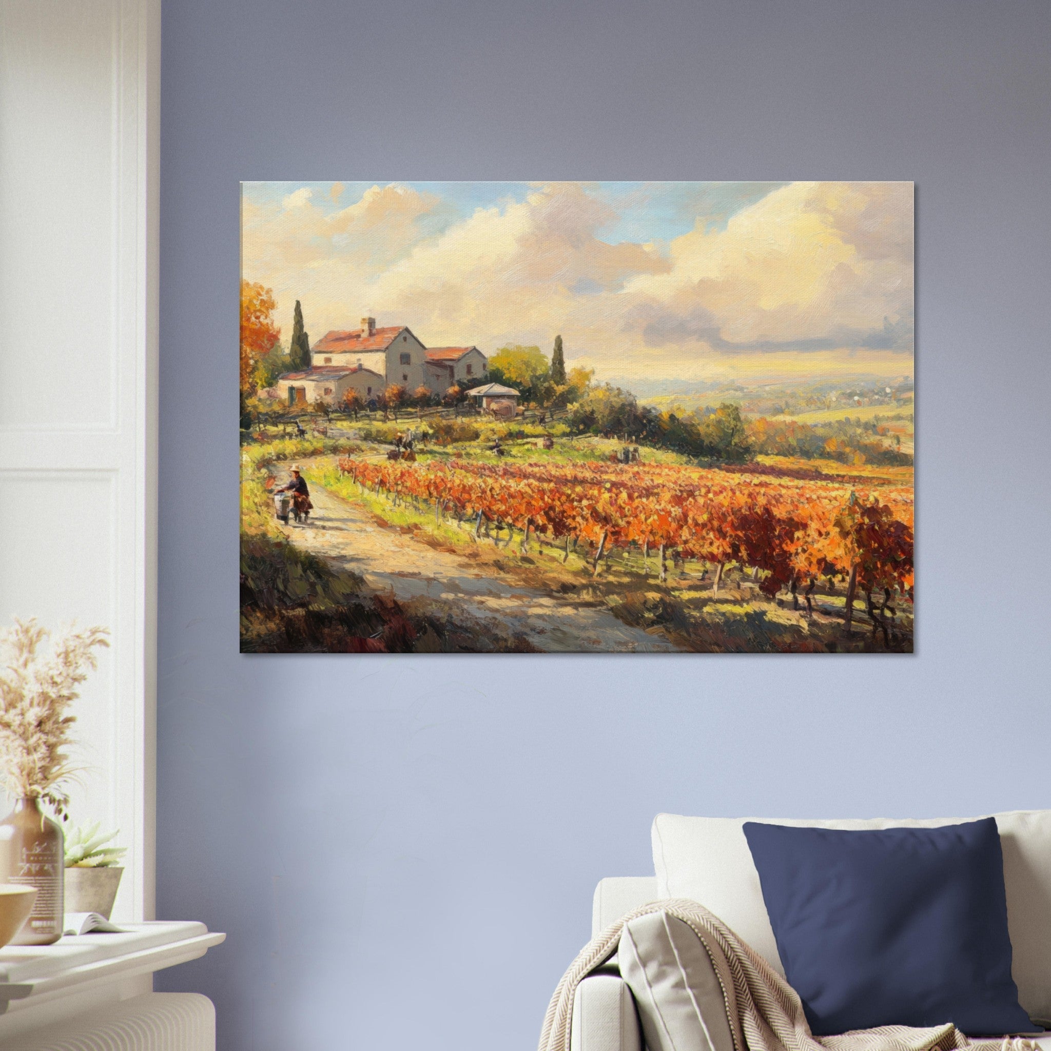 Canvas Landscape - Autumn Vineyard Harvest A picturesque vineyards 4 - Shop Ai Art WebShop - Digital Art online Store