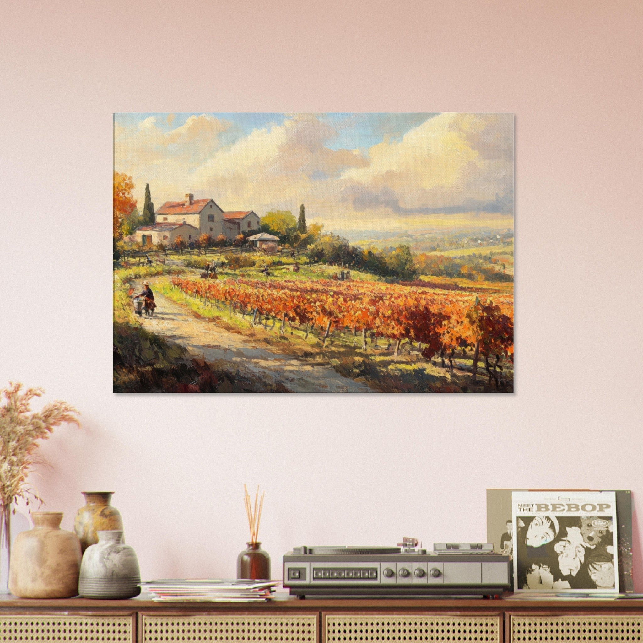Canvas Landscape - Autumn Vineyard Harvest A picturesque vineyards 4 - Shop Ai Art WebShop - Digital Art online Store