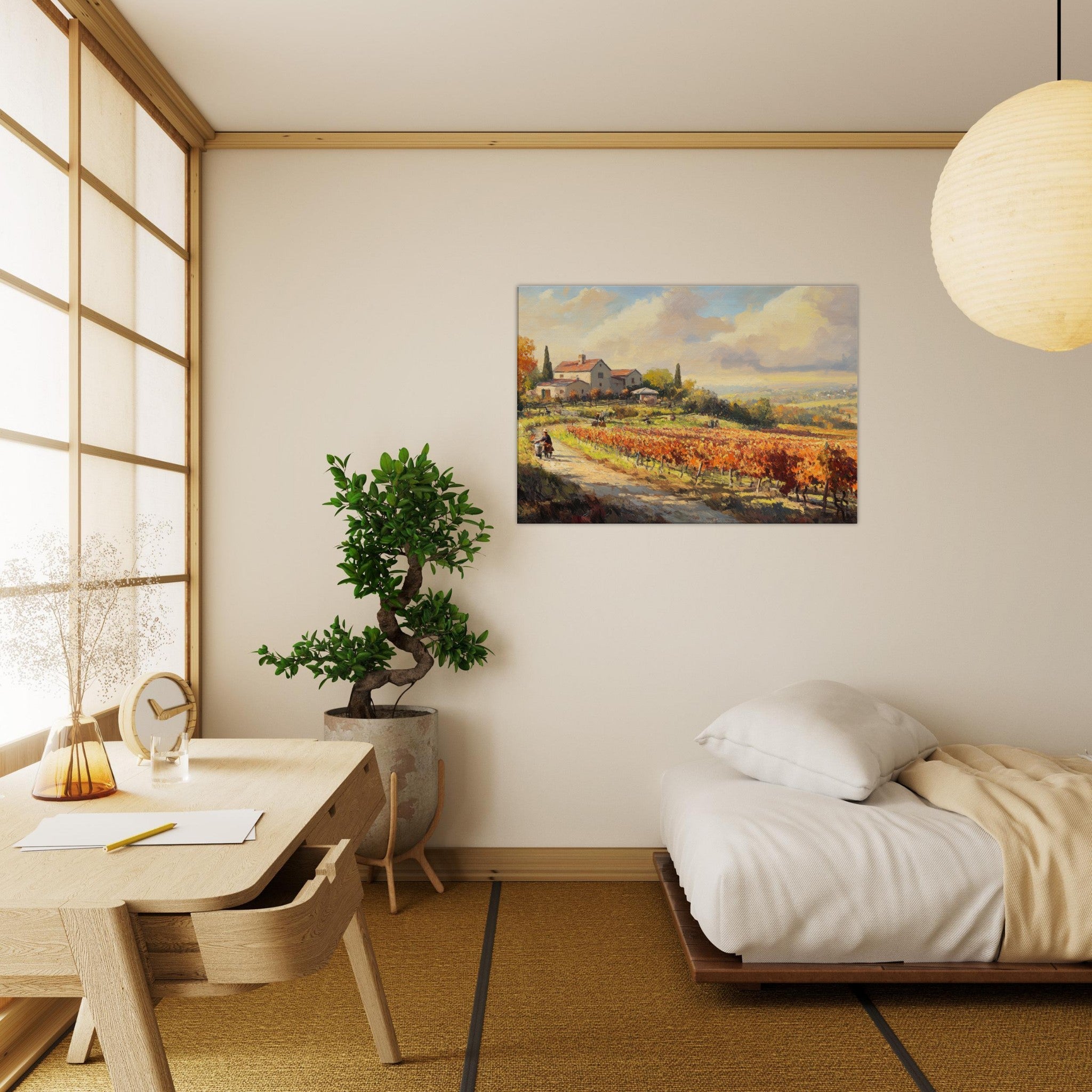 Canvas Landscape - Autumn Vineyard Harvest A picturesque vineyards 4 - Shop Ai Art WebShop - Digital Art online Store
