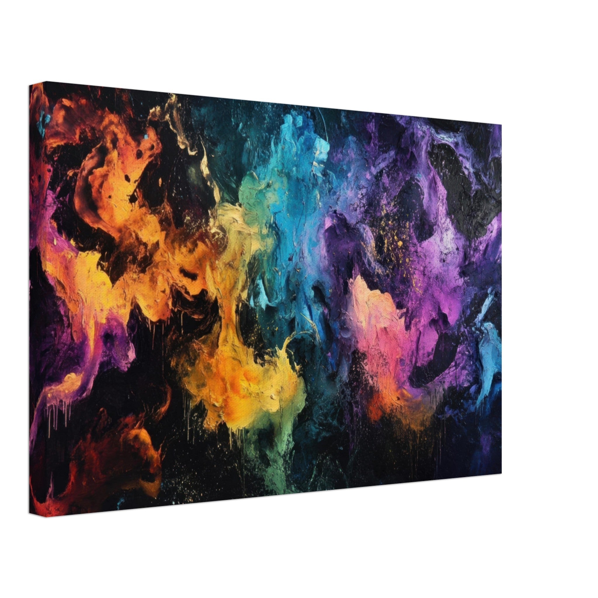 Canvas Landscape - Chromatic Abyss A dark infinite void punctured - Shop Ai Art WebShop - Digital Art online Store