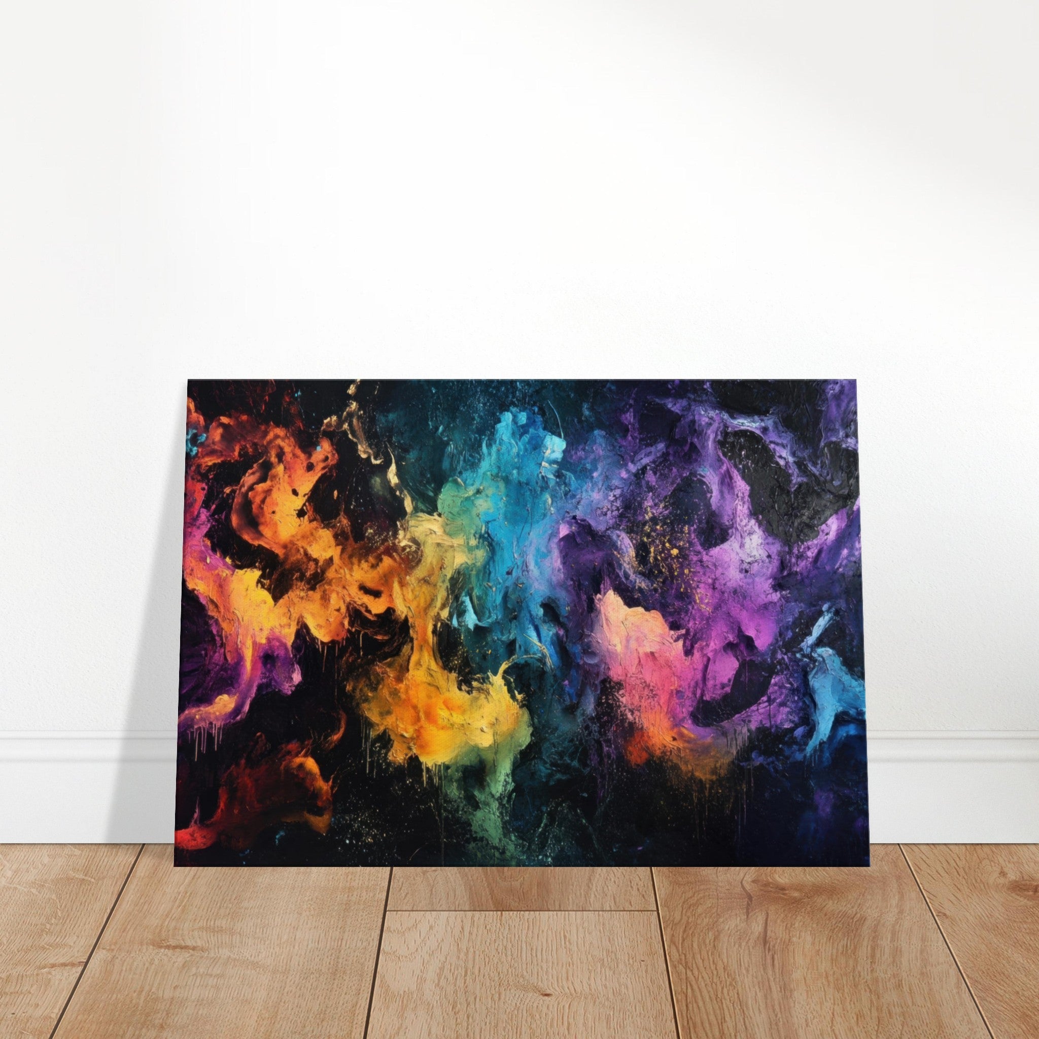 Canvas Landscape - Chromatic Abyss A dark infinite void punctured - Shop Ai Art WebShop - Digital Art online Store