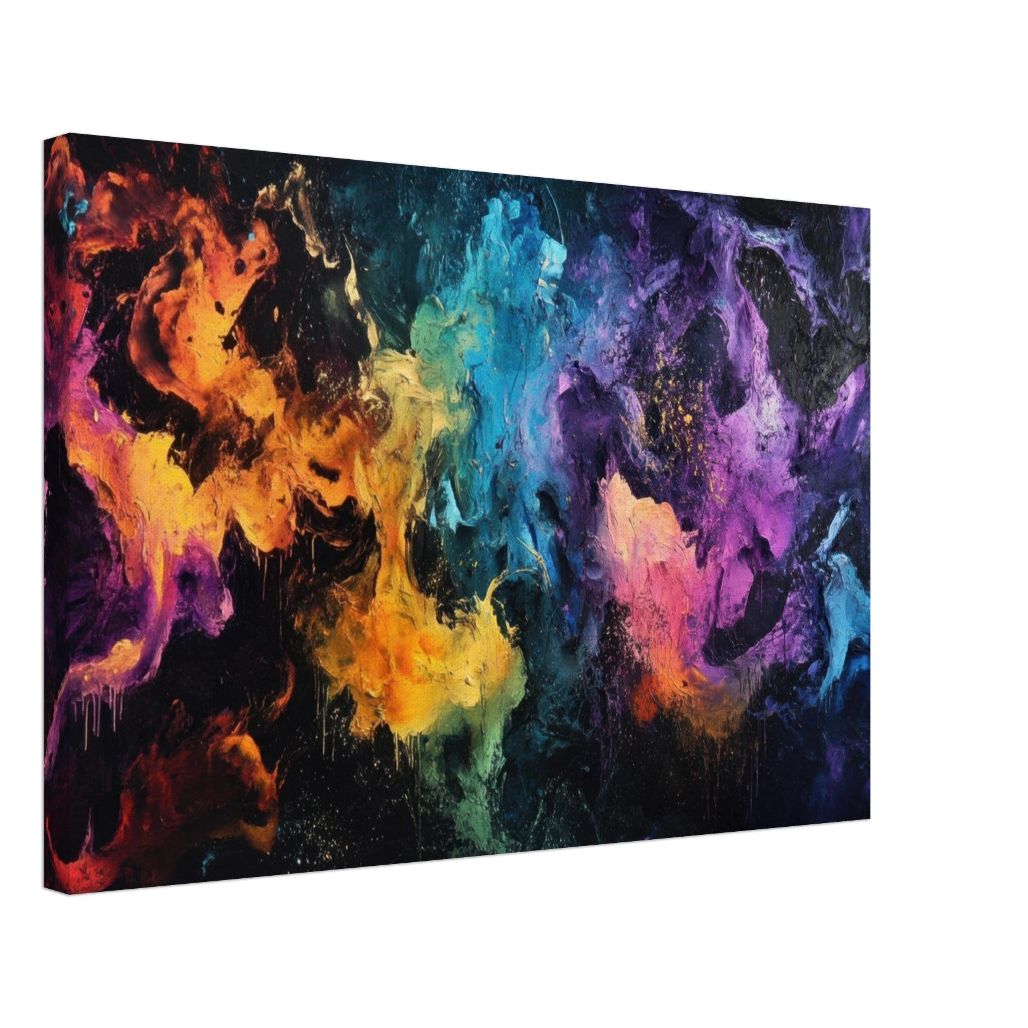 Canvas Landscape - Chromatic Abyss A dark infinite void punctured - Shop Ai Art WebShop - Digital Art online Store