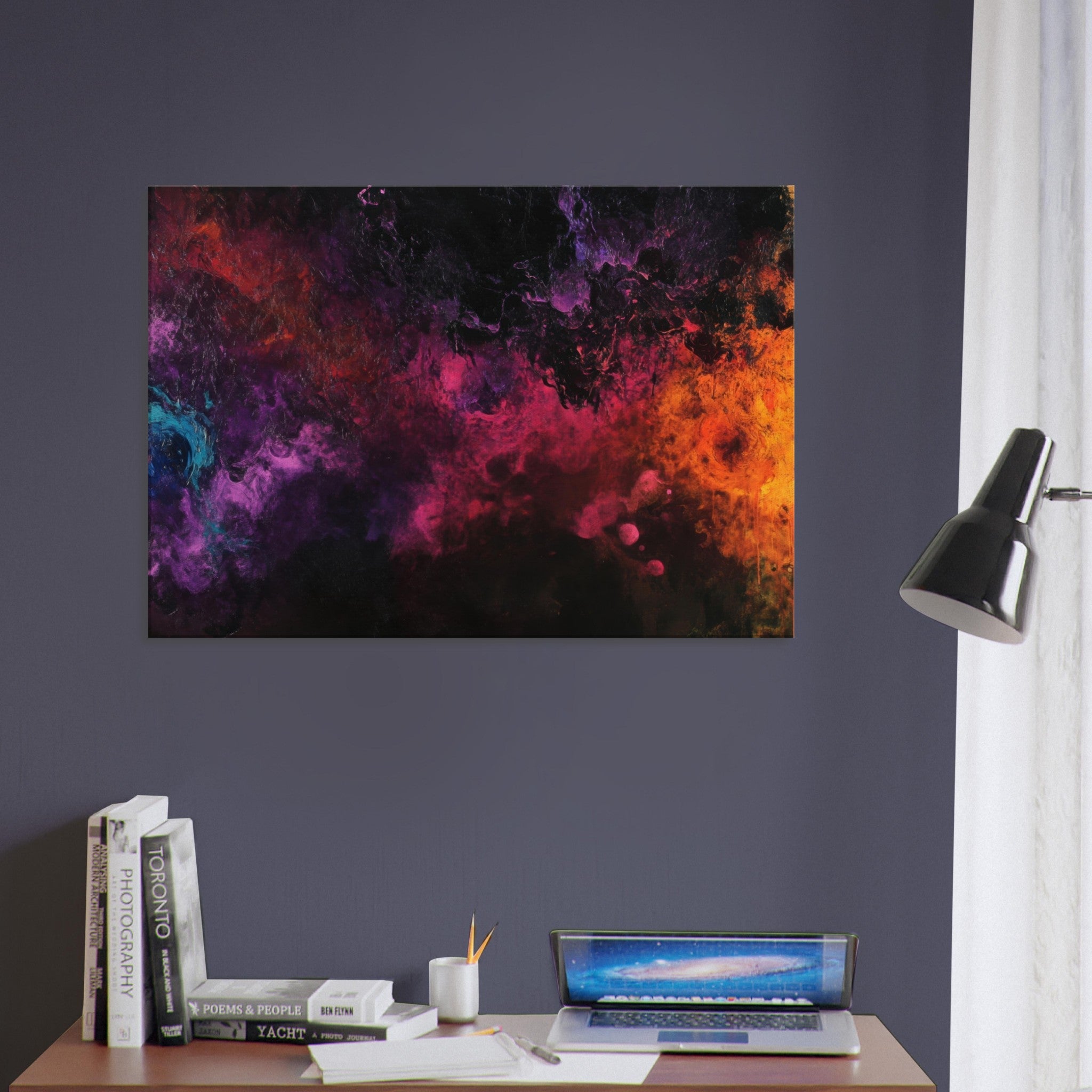 Canvas Landscape - Chromatic Abyss A dark infinite void punctured 2 - Shop Ai Art WebShop - Digital Art online Store