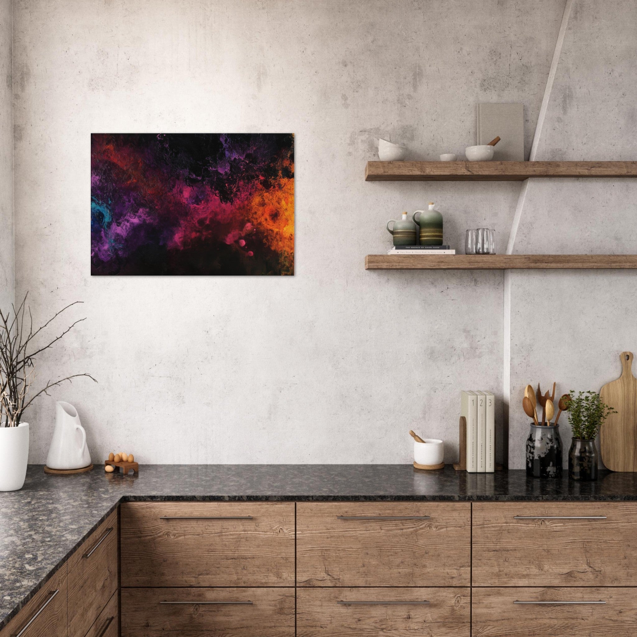 Canvas Landscape - Chromatic Abyss A dark infinite void punctured 2 - Shop Ai Art WebShop - Digital Art online Store
