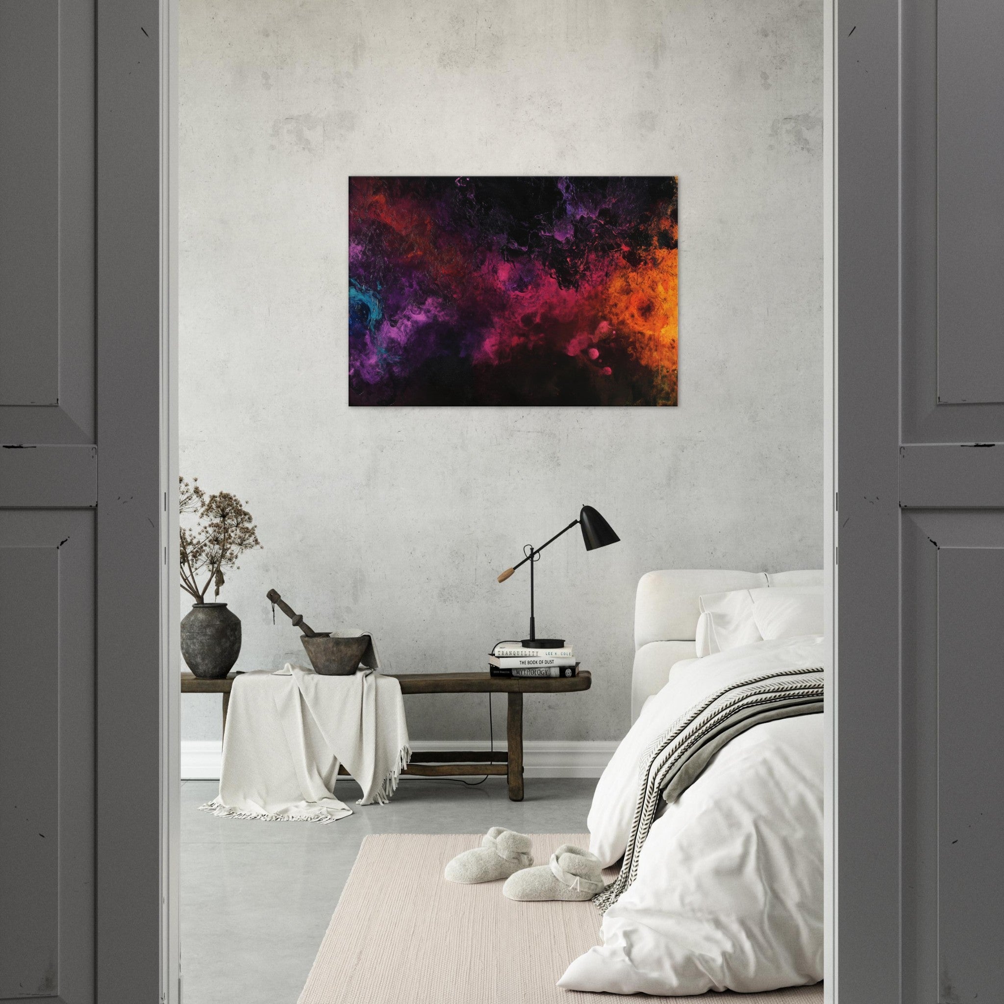 Canvas Landscape - Chromatic Abyss A dark infinite void punctured 2 - Shop Ai Art WebShop - Digital Art online Store