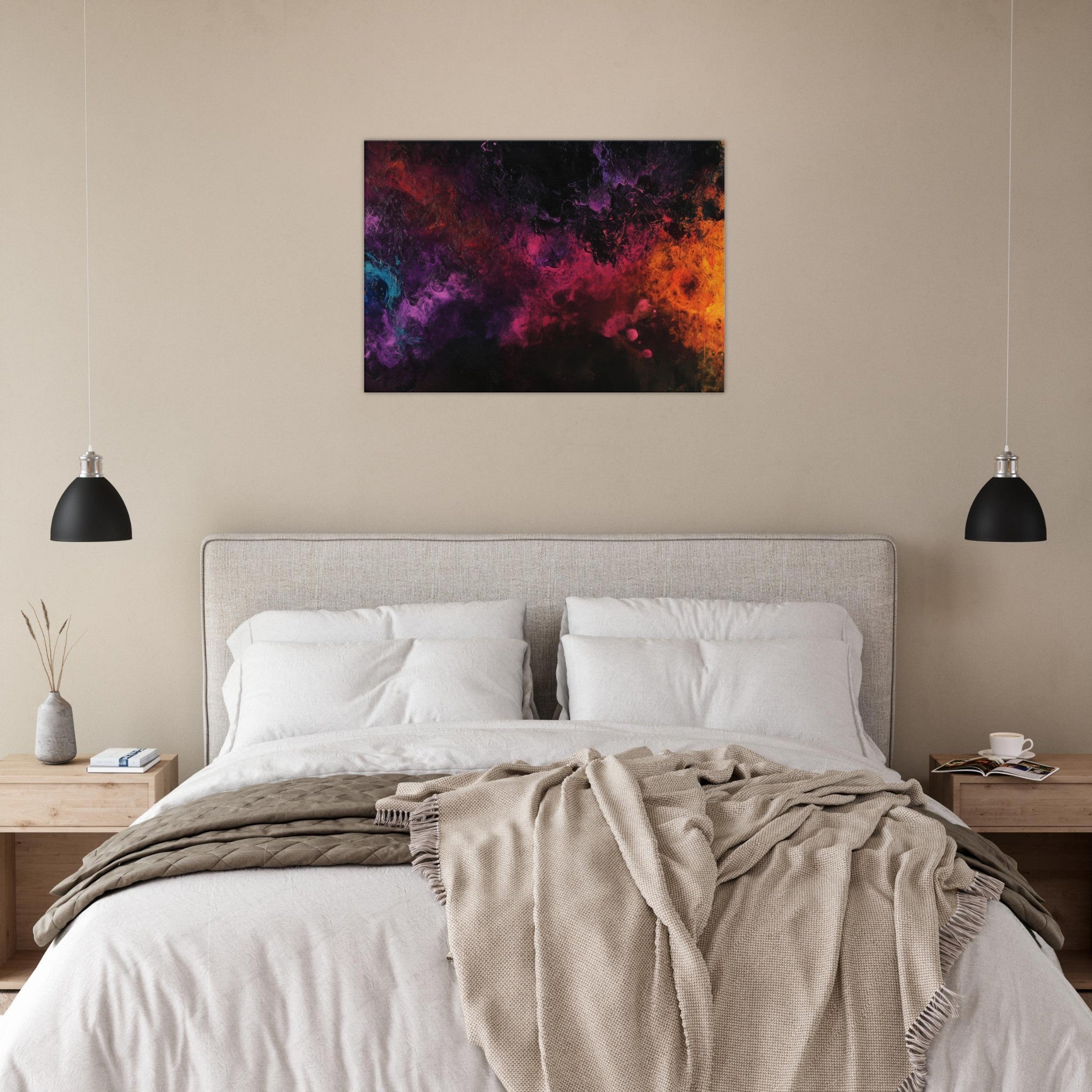 Canvas Landscape - Chromatic Abyss A dark infinite void punctured 2 - Shop Ai Art WebShop - Digital Art online Store