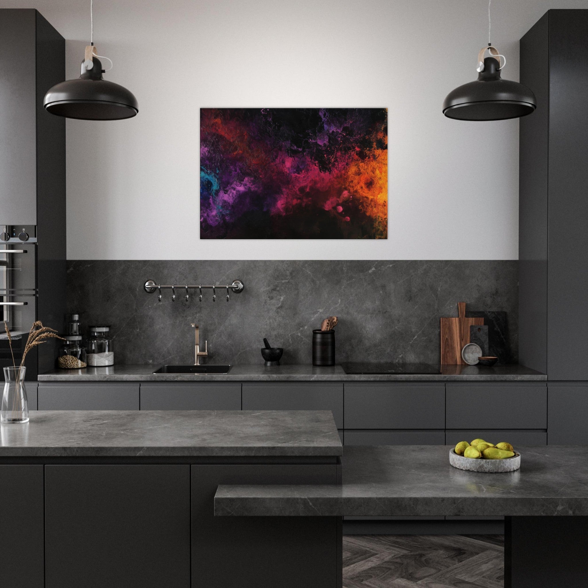 Canvas Landscape - Chromatic Abyss A dark infinite void punctured 2 - Shop Ai Art WebShop - Digital Art online Store