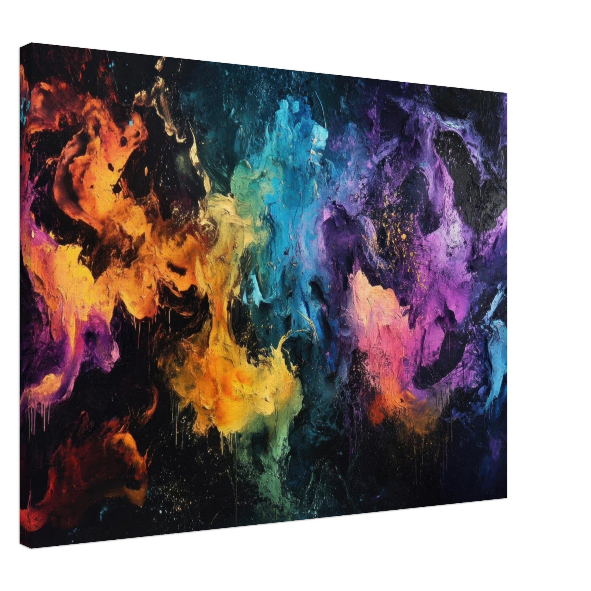 Canvas Landscape - Chromatic Abyss A dark infinite void punctured - Shop Ai Art WebShop - Digital Art online Store