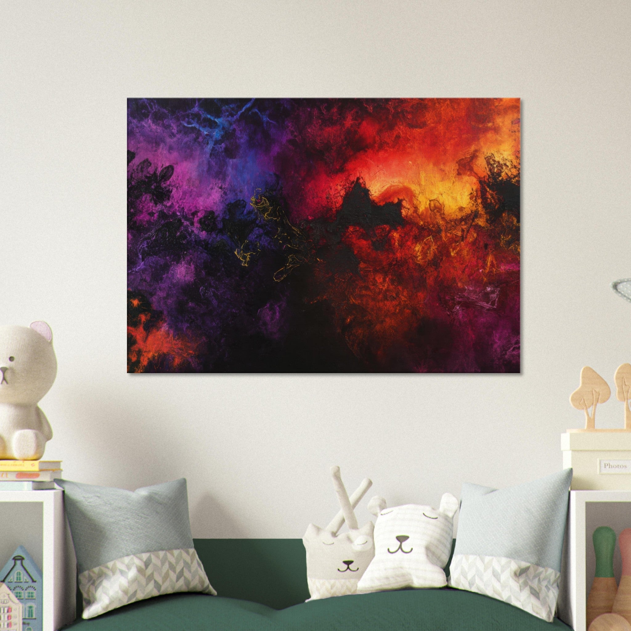 Canvas Landscape - Chromatic Abyss A dark infinite void punctured 3 - Shop Ai Art WebShop - Digital Art online Store