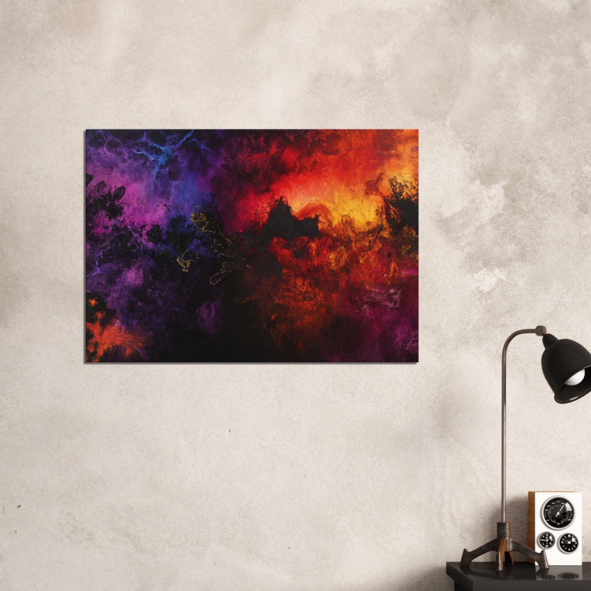 Canvas Landscape - Chromatic Abyss A dark infinite void punctured 3 - Shop Ai Art WebShop - Digital Art online Store