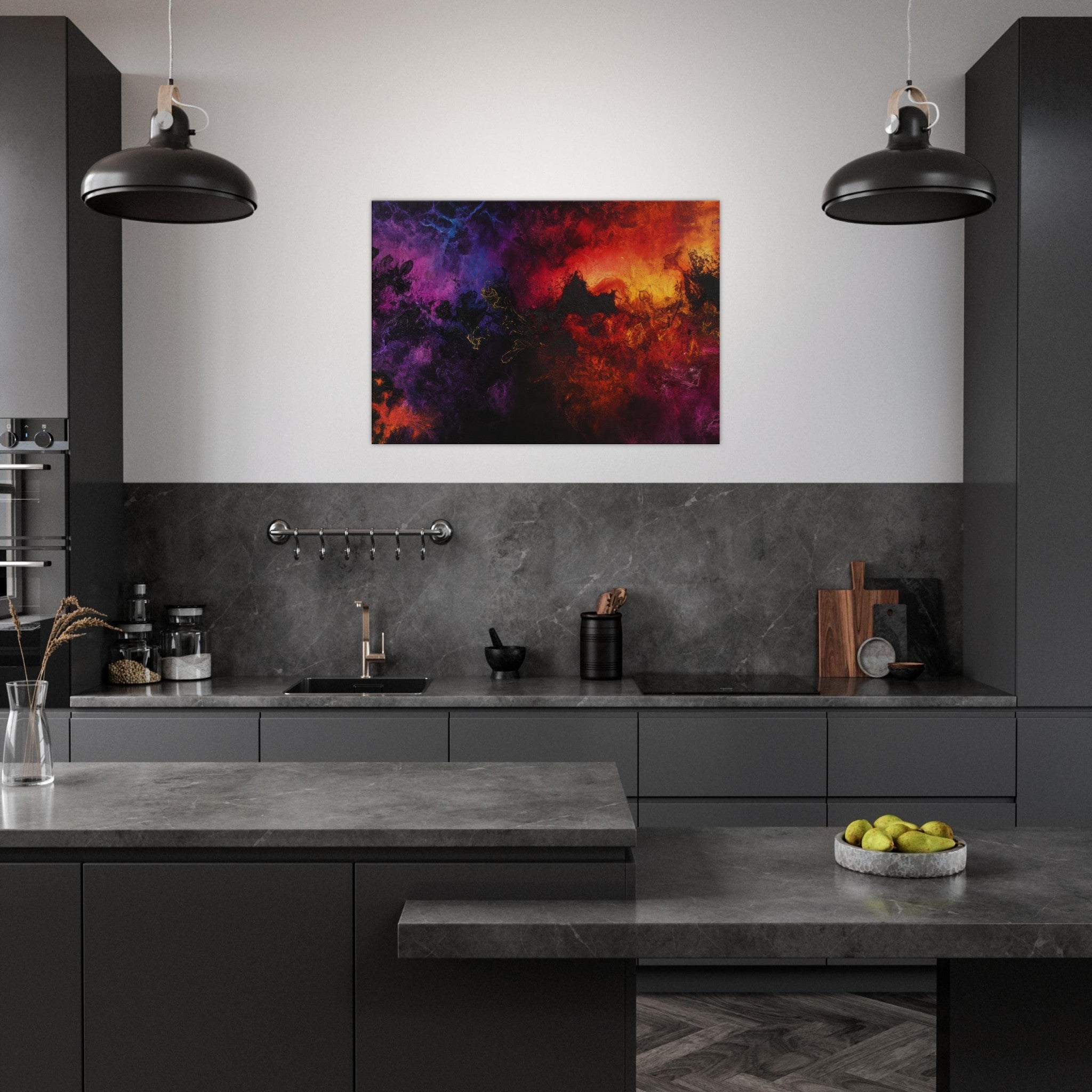 Canvas Landscape - Chromatic Abyss A dark infinite void punctured 3 - Shop Ai Art WebShop - Digital Art online Store