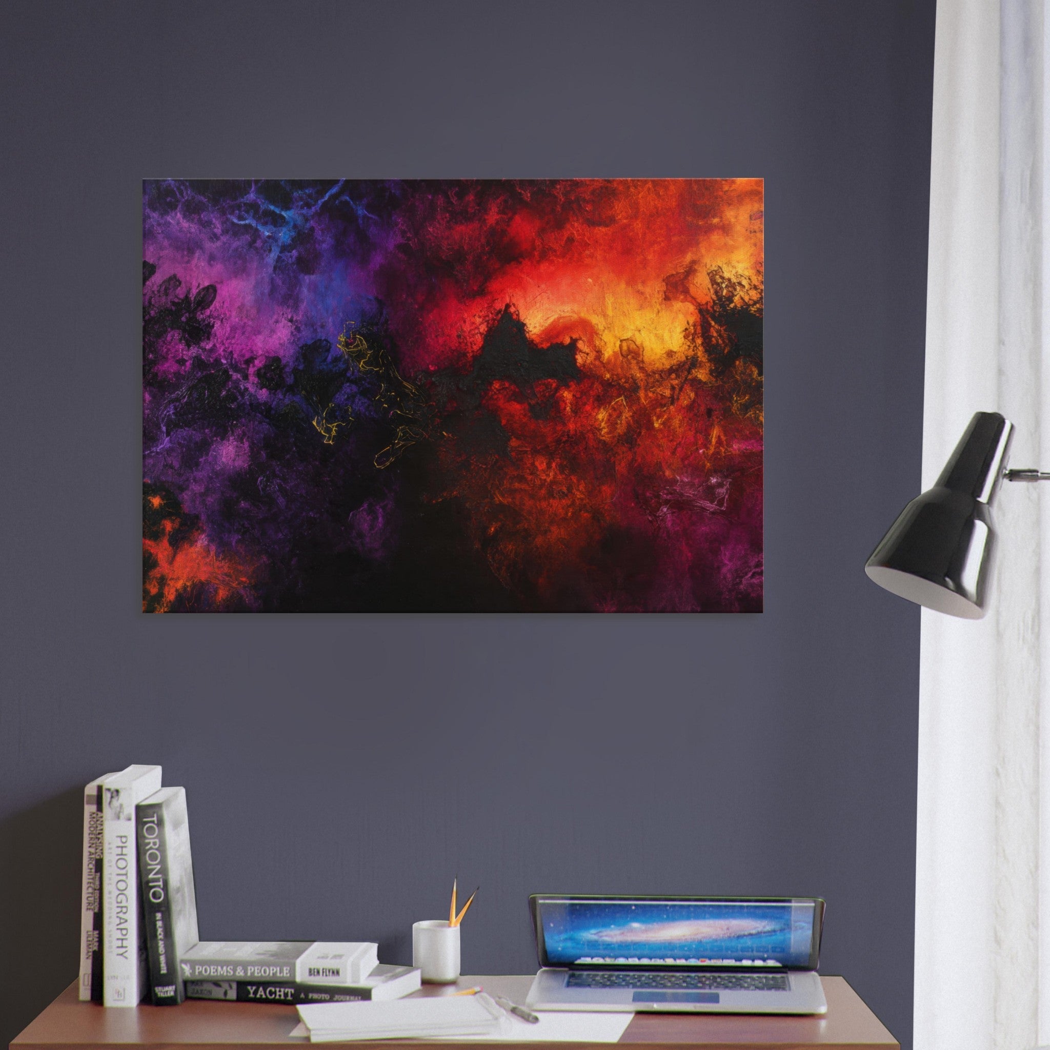 Canvas Landscape - Chromatic Abyss A dark infinite void punctured 3 - Shop Ai Art WebShop - Digital Art online Store
