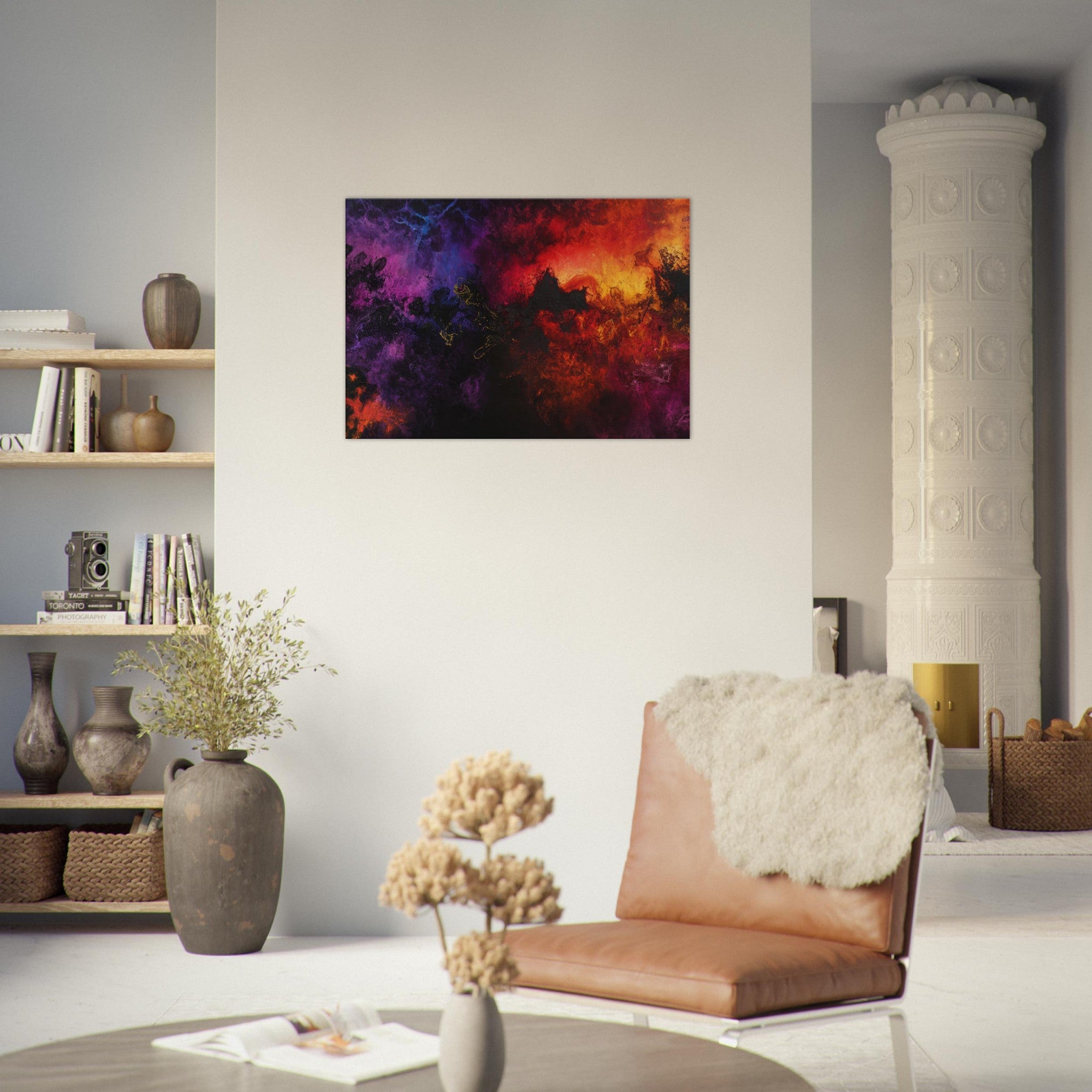 Canvas Landscape - Chromatic Abyss A dark infinite void punctured 3 - Shop Ai Art WebShop - Digital Art online Store