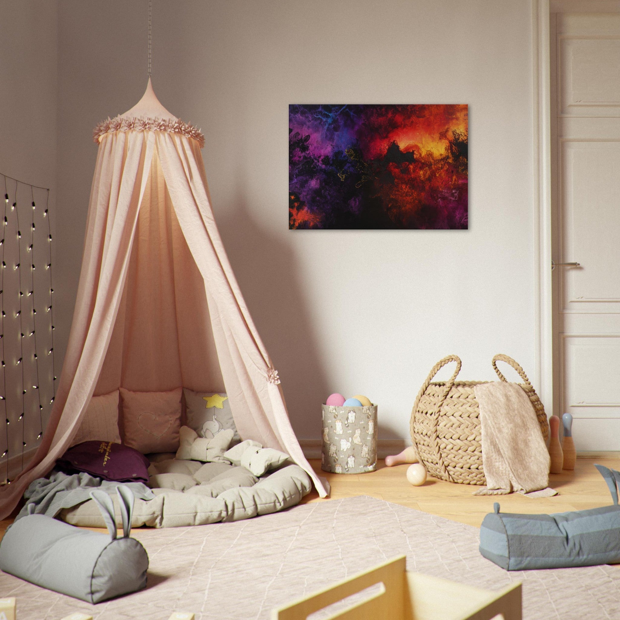 Canvas Landscape - Chromatic Abyss A dark infinite void punctured 3 - Shop Ai Art WebShop - Digital Art online Store