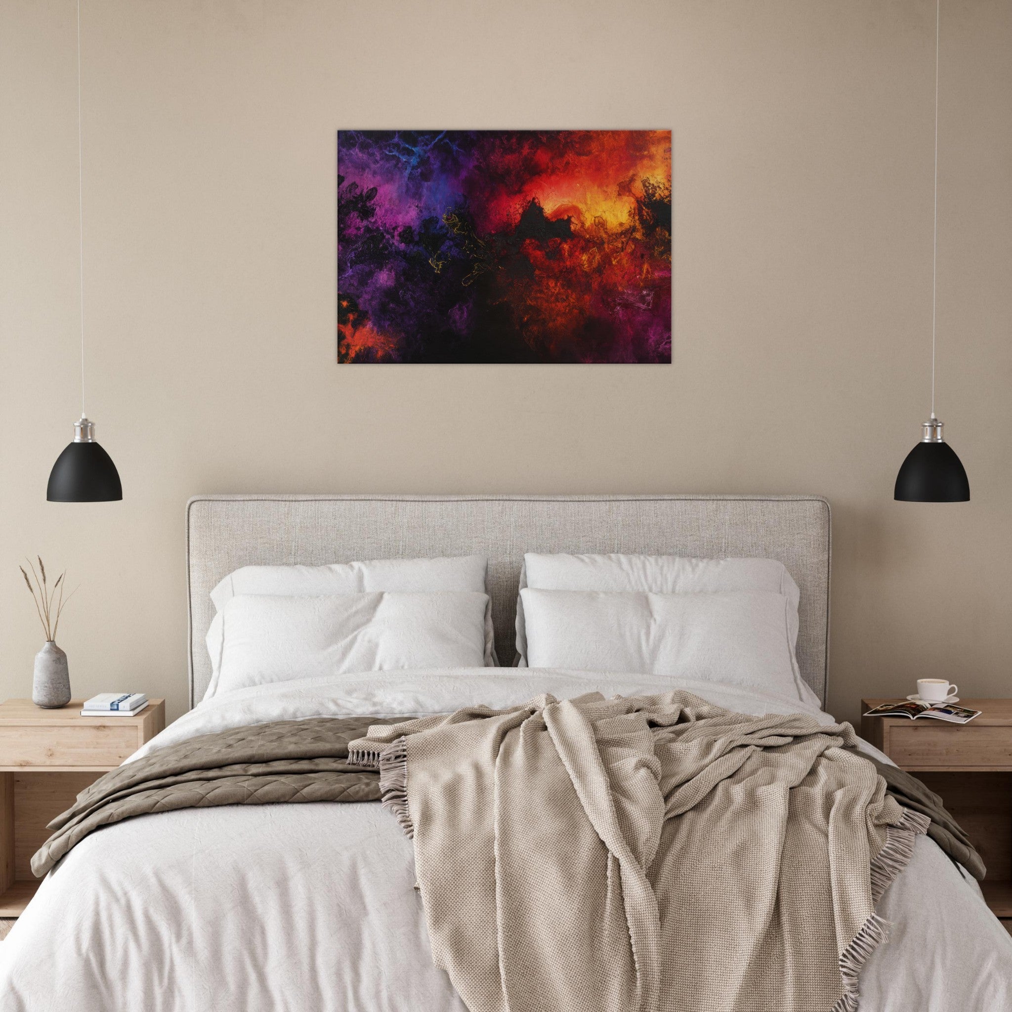 Canvas Landscape - Chromatic Abyss A dark infinite void punctured 3 - Shop Ai Art WebShop - Digital Art online Store