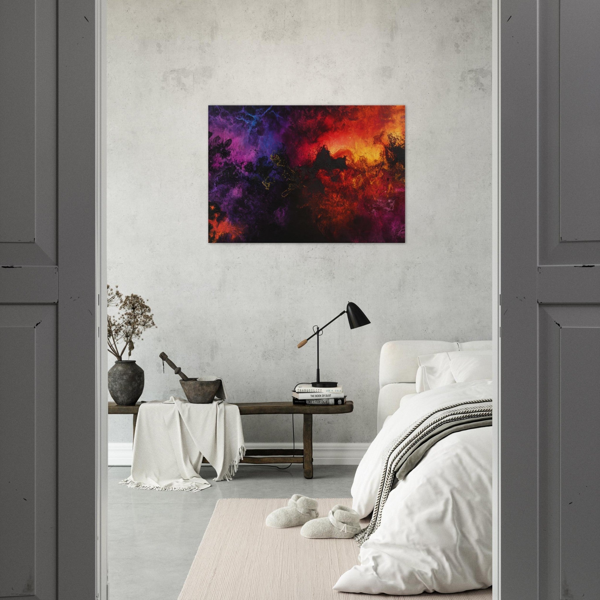 Canvas Landscape - Chromatic Abyss A dark infinite void punctured 3 - Shop Ai Art WebShop - Digital Art online Store