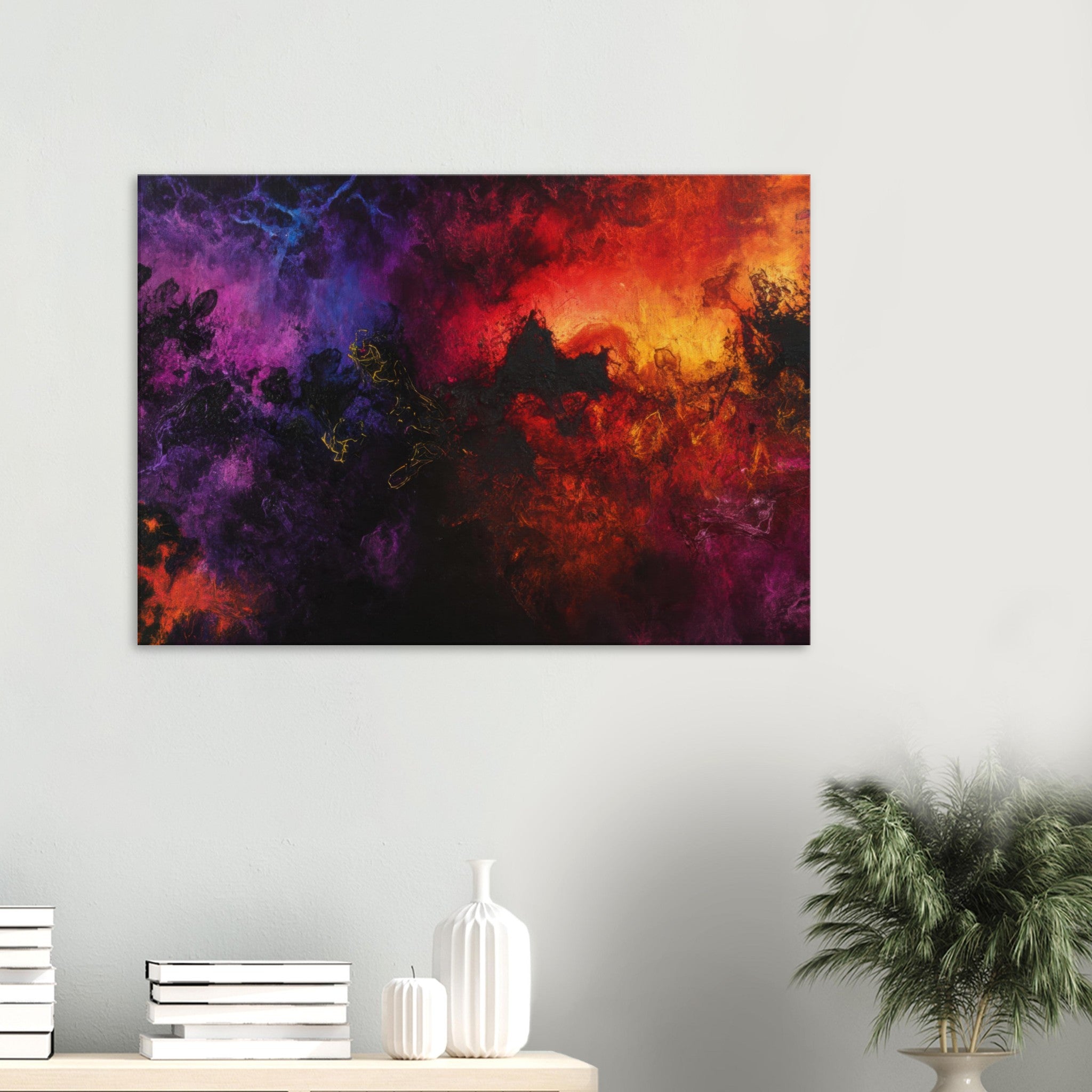 Canvas Landscape - Chromatic Abyss A dark infinite void punctured 3 - Shop Ai Art WebShop - Digital Art online Store