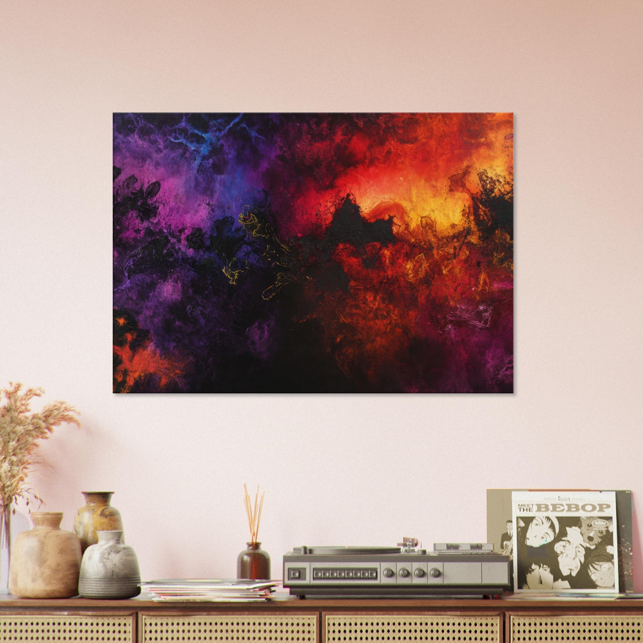 Canvas Landscape - Chromatic Abyss A dark infinite void punctured 3 - Shop Ai Art WebShop - Digital Art online Store