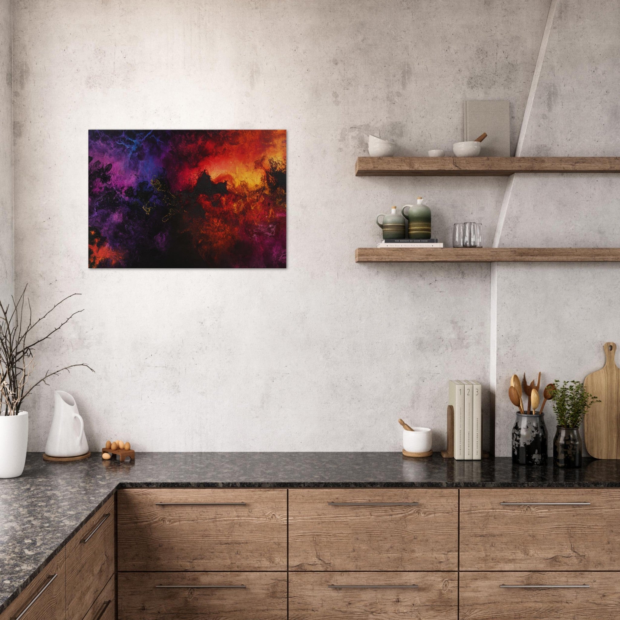 Canvas Landscape - Chromatic Abyss A dark infinite void punctured 3 - Shop Ai Art WebShop - Digital Art online Store
