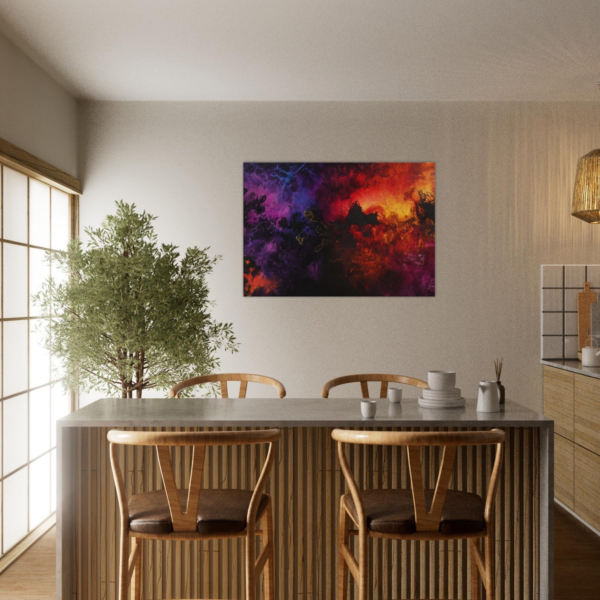 Canvas Landscape - Chromatic Abyss A dark infinite void punctured 3 - Shop Ai Art WebShop - Digital Art online Store