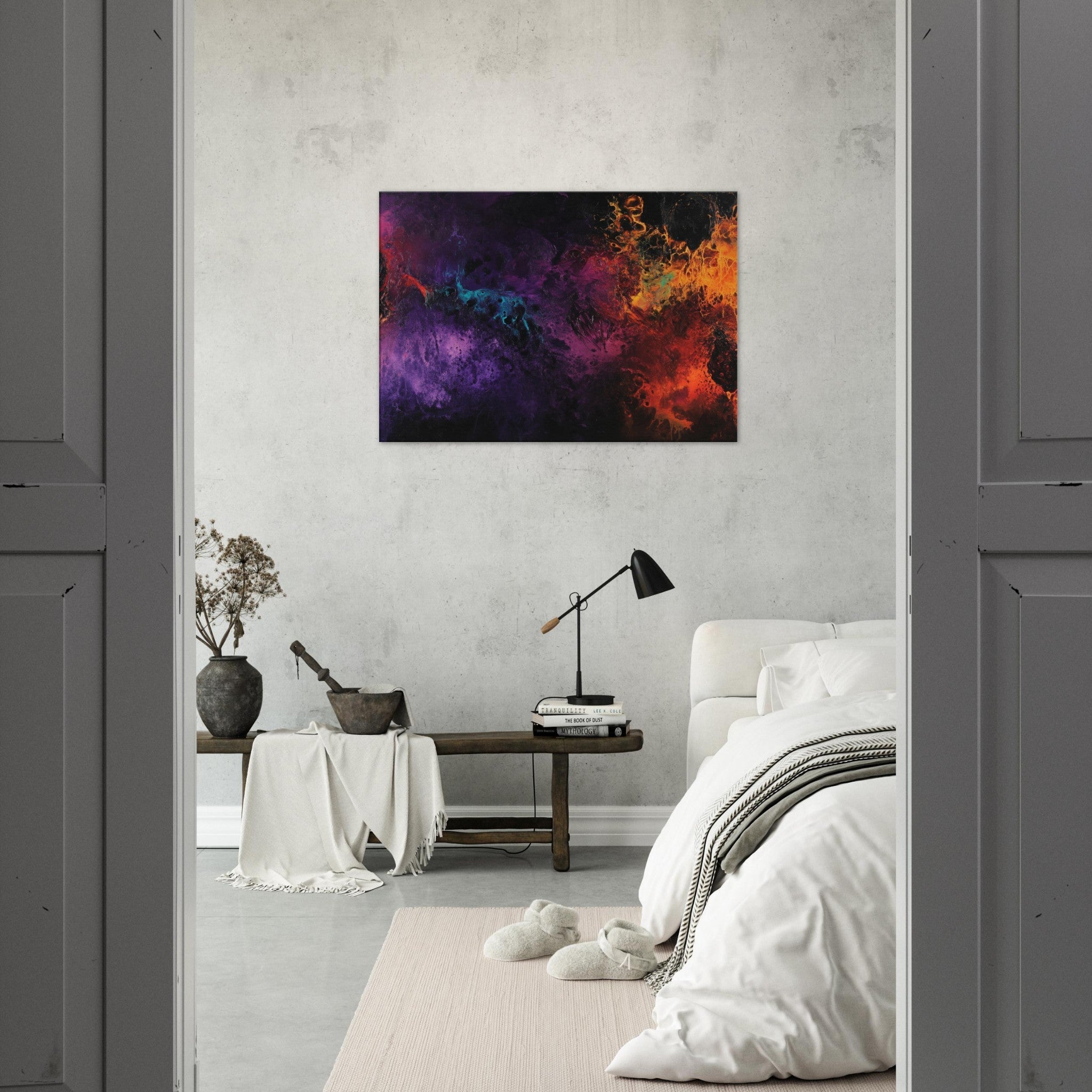 Canvas Landscape - Chromatic Abyss A dark infinite void punctured 4 - Shop Ai Art WebShop - Digital Art online Store