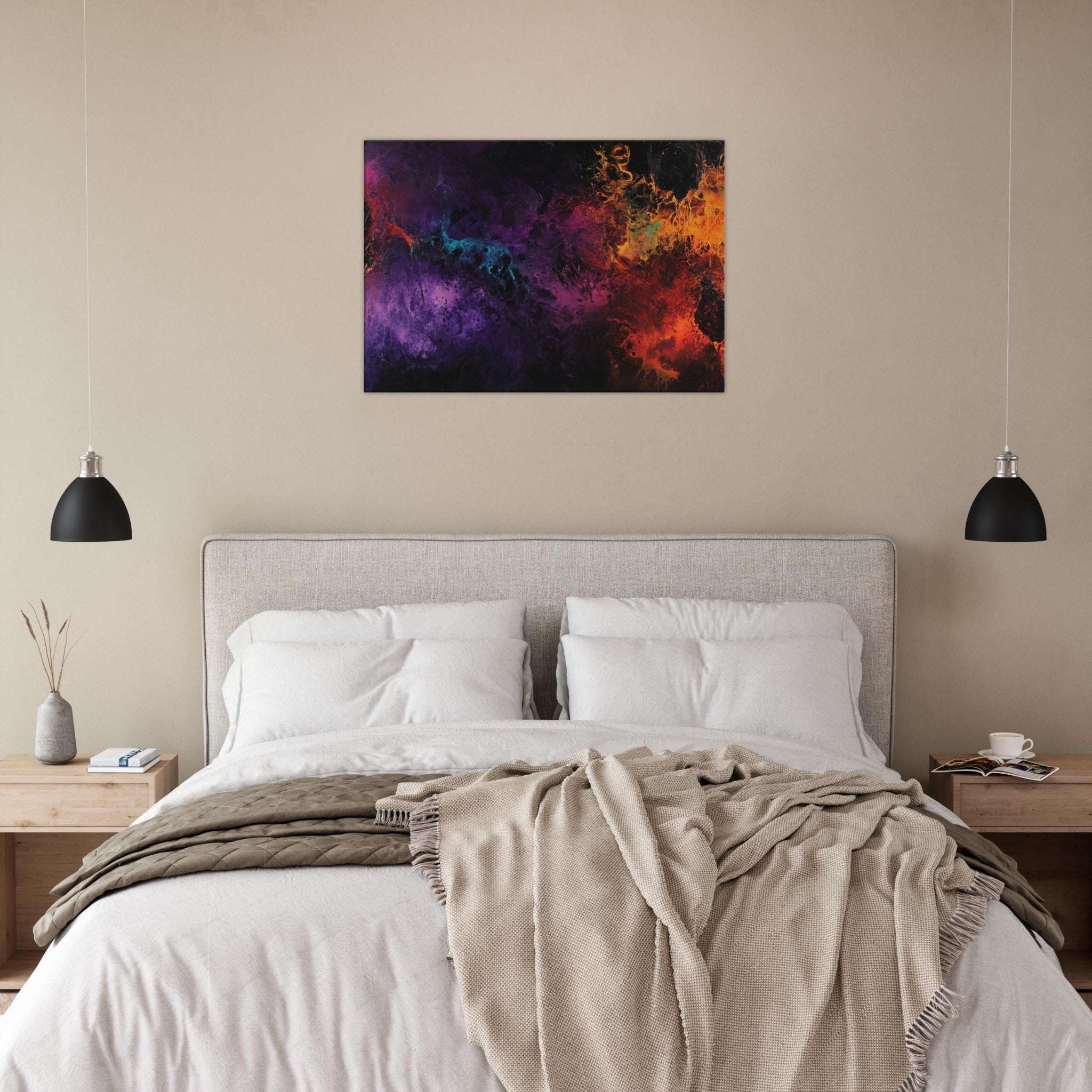Canvas Landscape - Chromatic Abyss A dark infinite void punctured 4 - Shop Ai Art WebShop - Digital Art online Store