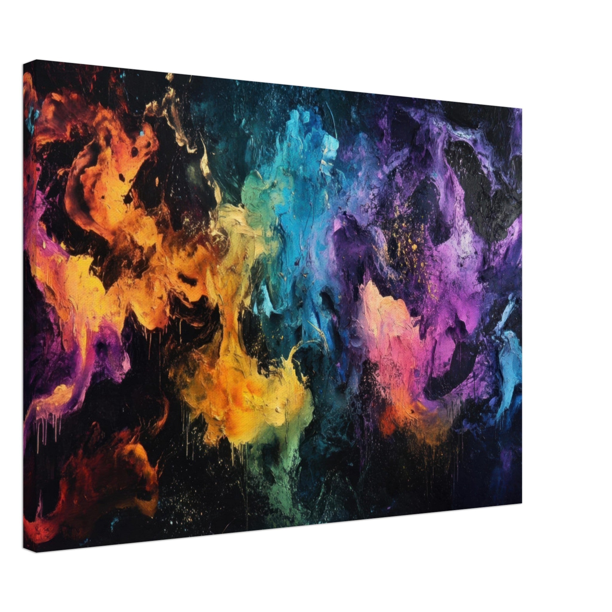 Canvas Landscape - Chromatic Abyss A dark infinite void punctured - Shop Ai Art WebShop - Digital Art online Store