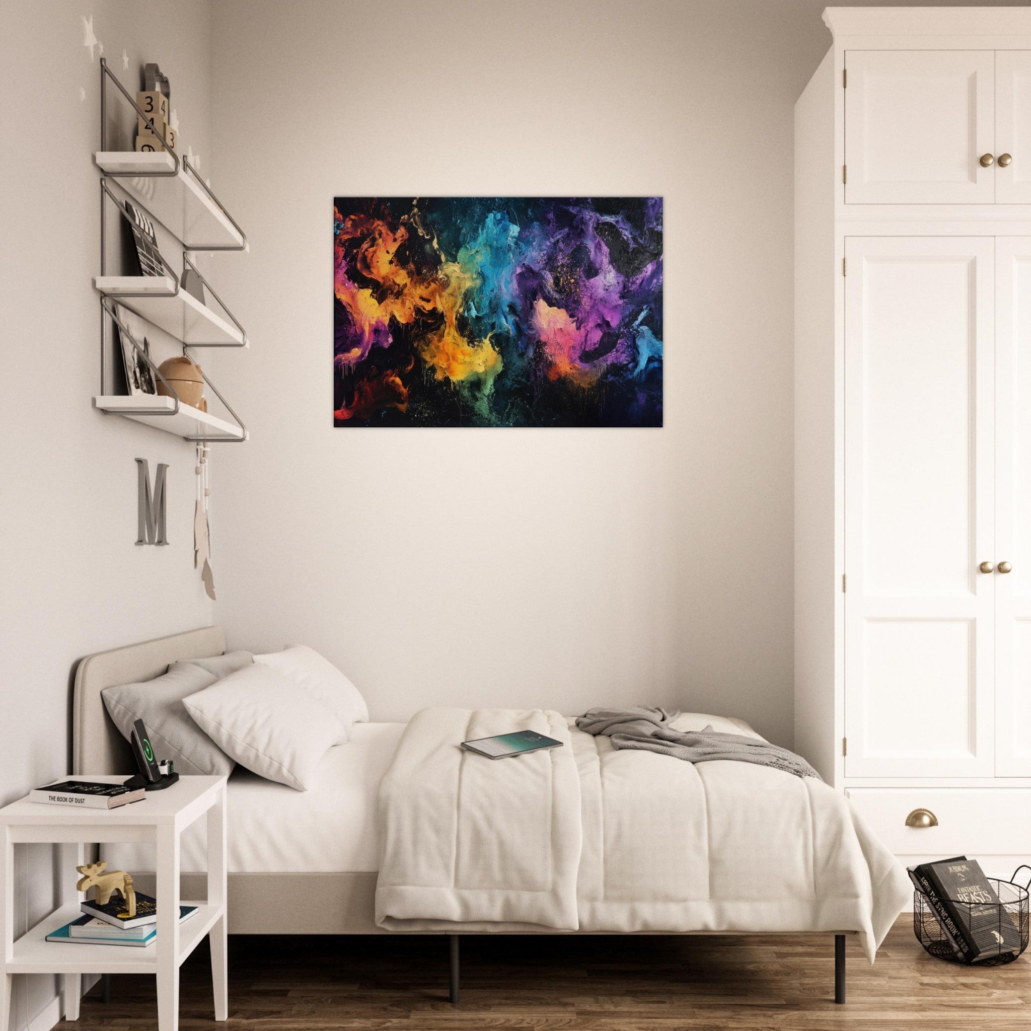 Canvas Landscape - Chromatic Abyss A dark infinite void punctured - Shop Ai Art WebShop - Digital Art online Store