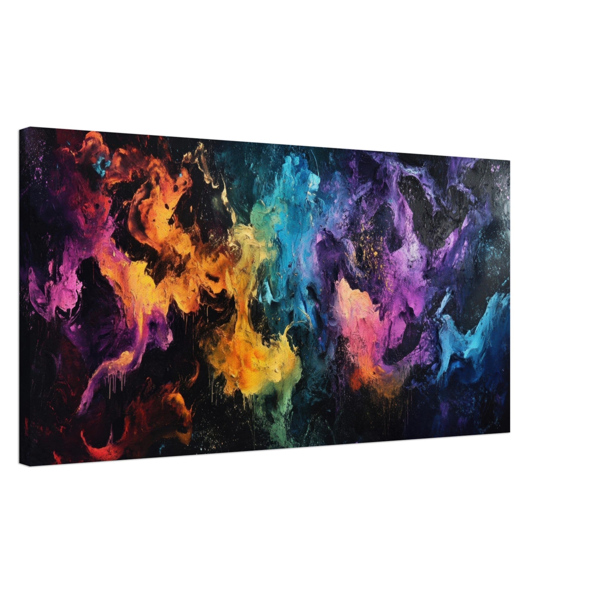 Canvas Landscape - Chromatic Abyss A dark infinite void punctured - Shop Ai Art WebShop - Digital Art online Store