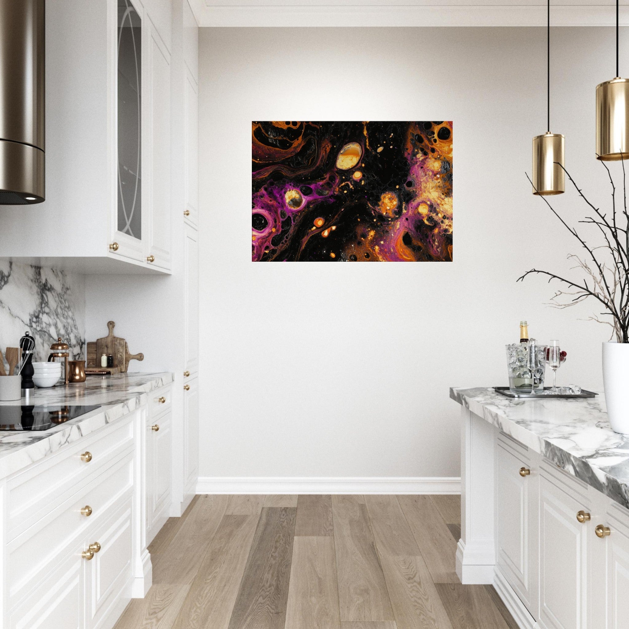 Canvas Landscape - Chromatic Abyss A dark infinite void punctured 7 - Shop Ai Art WebShop - Digital Art online Store