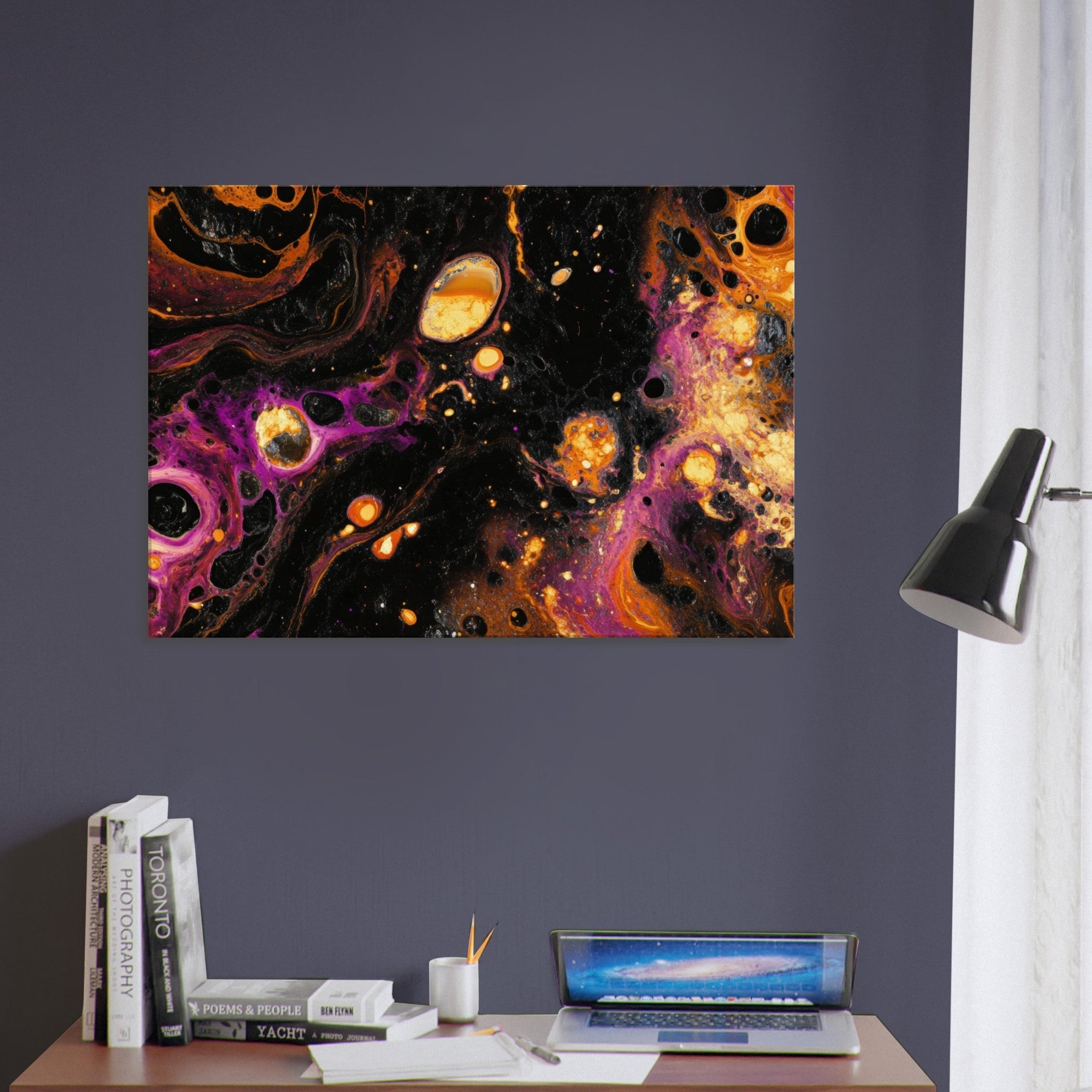 Canvas Landscape - Chromatic Abyss A dark infinite void punctured 7 - Shop Ai Art WebShop - Digital Art online Store