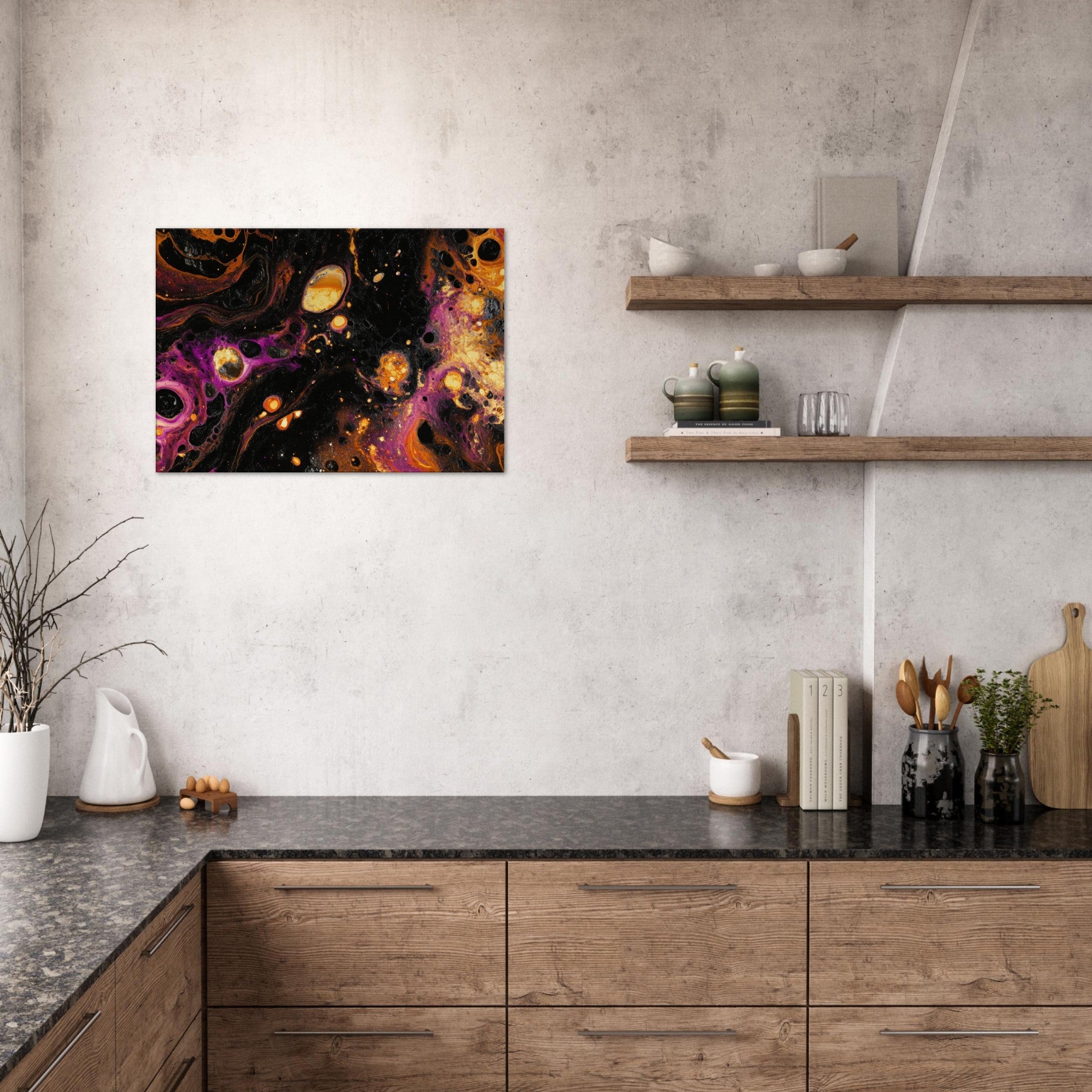 Canvas Landscape - Chromatic Abyss A dark infinite void punctured 7 - Shop Ai Art WebShop - Digital Art online Store