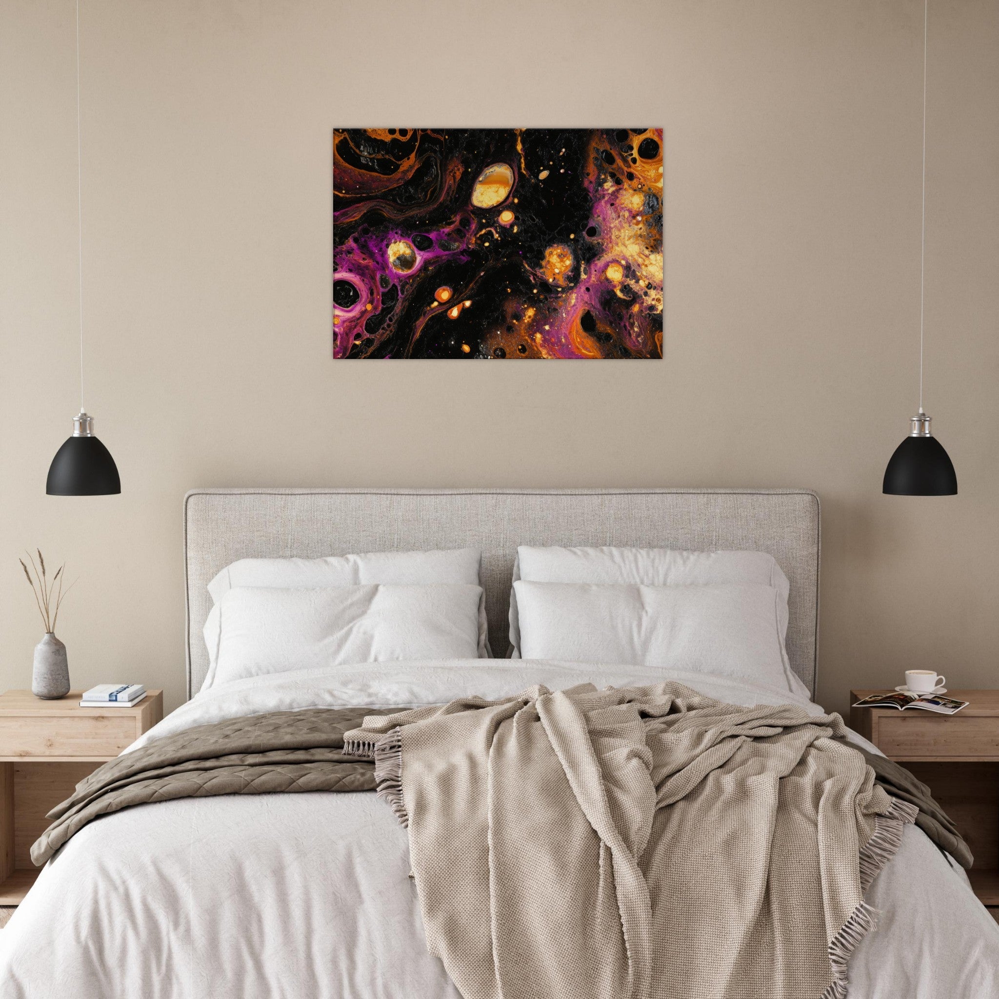 Canvas Landscape - Chromatic Abyss A dark infinite void punctured 7 - Shop Ai Art WebShop - Digital Art online Store