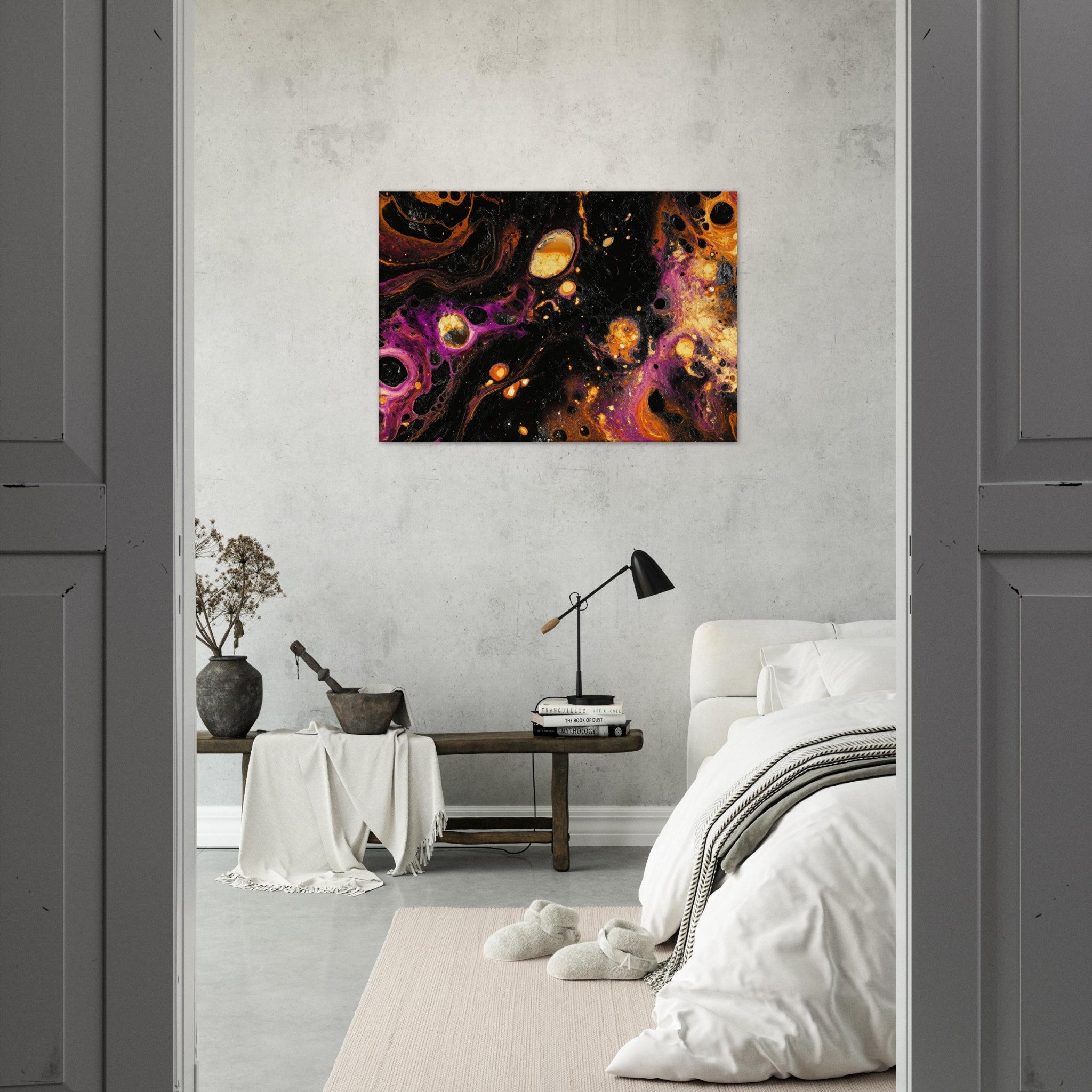 Canvas Landscape - Chromatic Abyss A dark infinite void punctured 7 - Shop Ai Art WebShop - Digital Art online Store