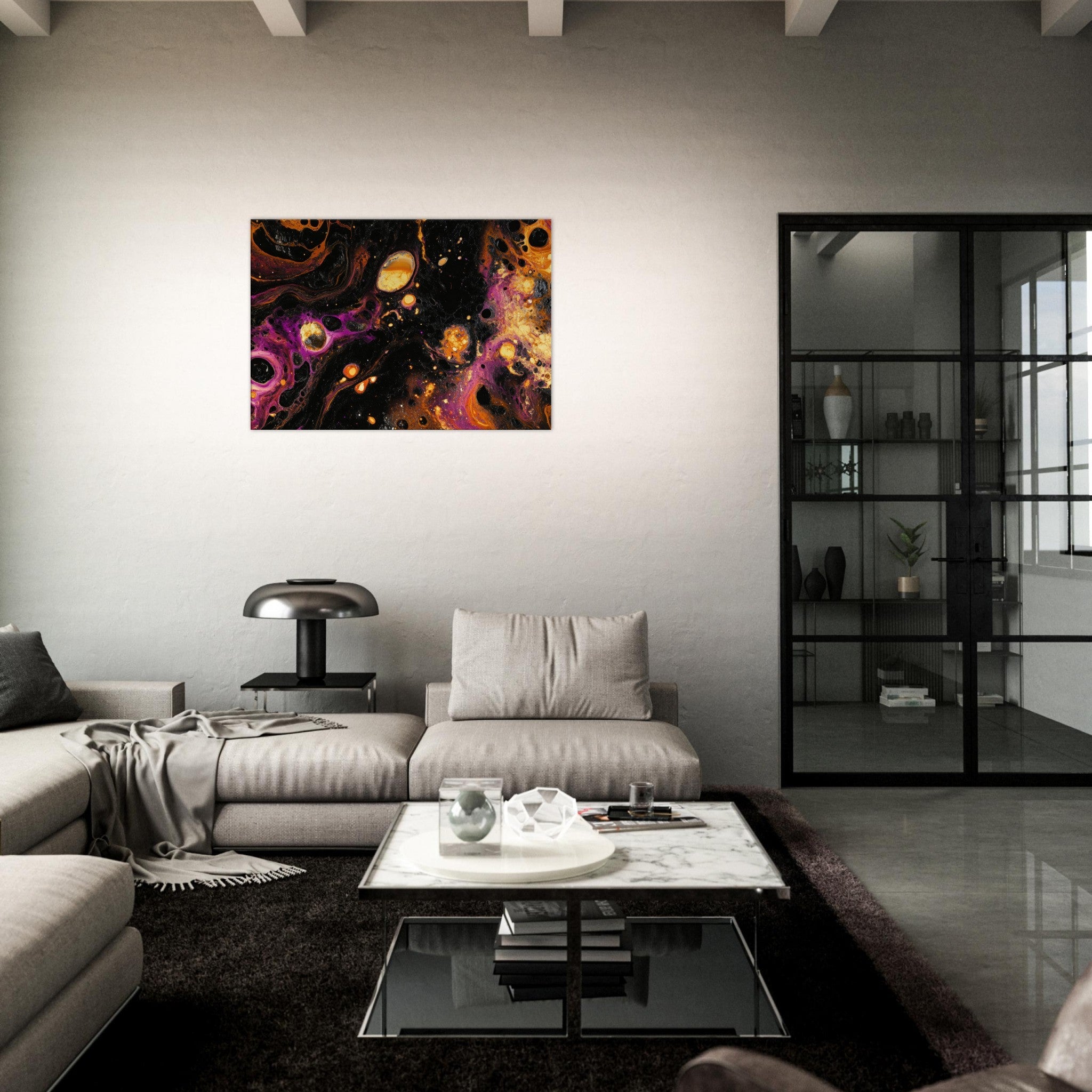Canvas Landscape - Chromatic Abyss A dark infinite void punctured 7 - Shop Ai Art WebShop - Digital Art online Store